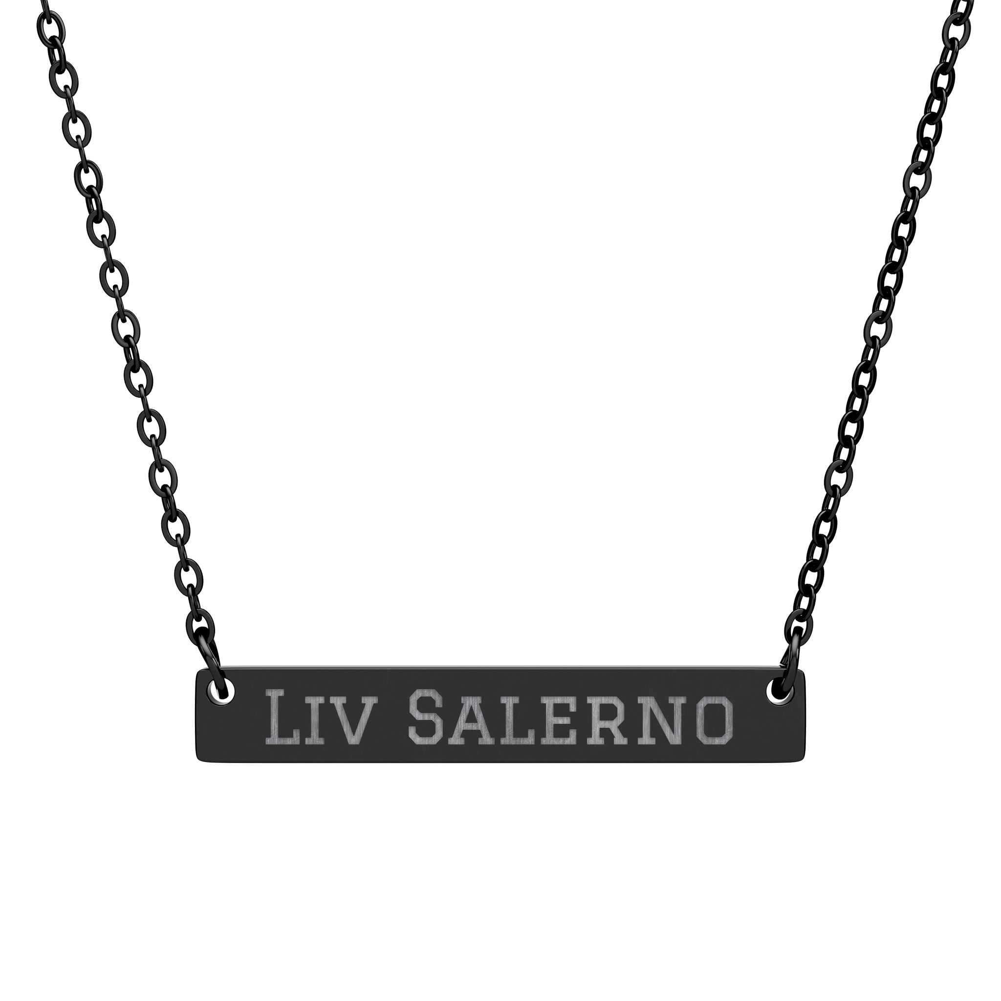 Engraved Bar Necklace — Classic in Black