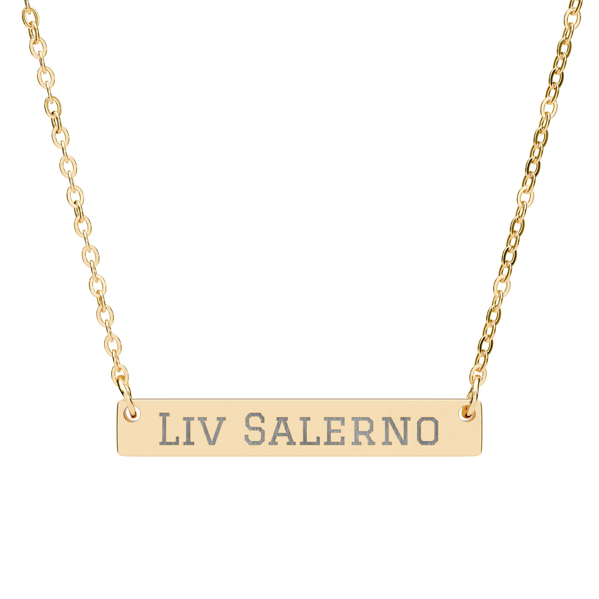 Engraved Bar Necklace — Classic in Gold