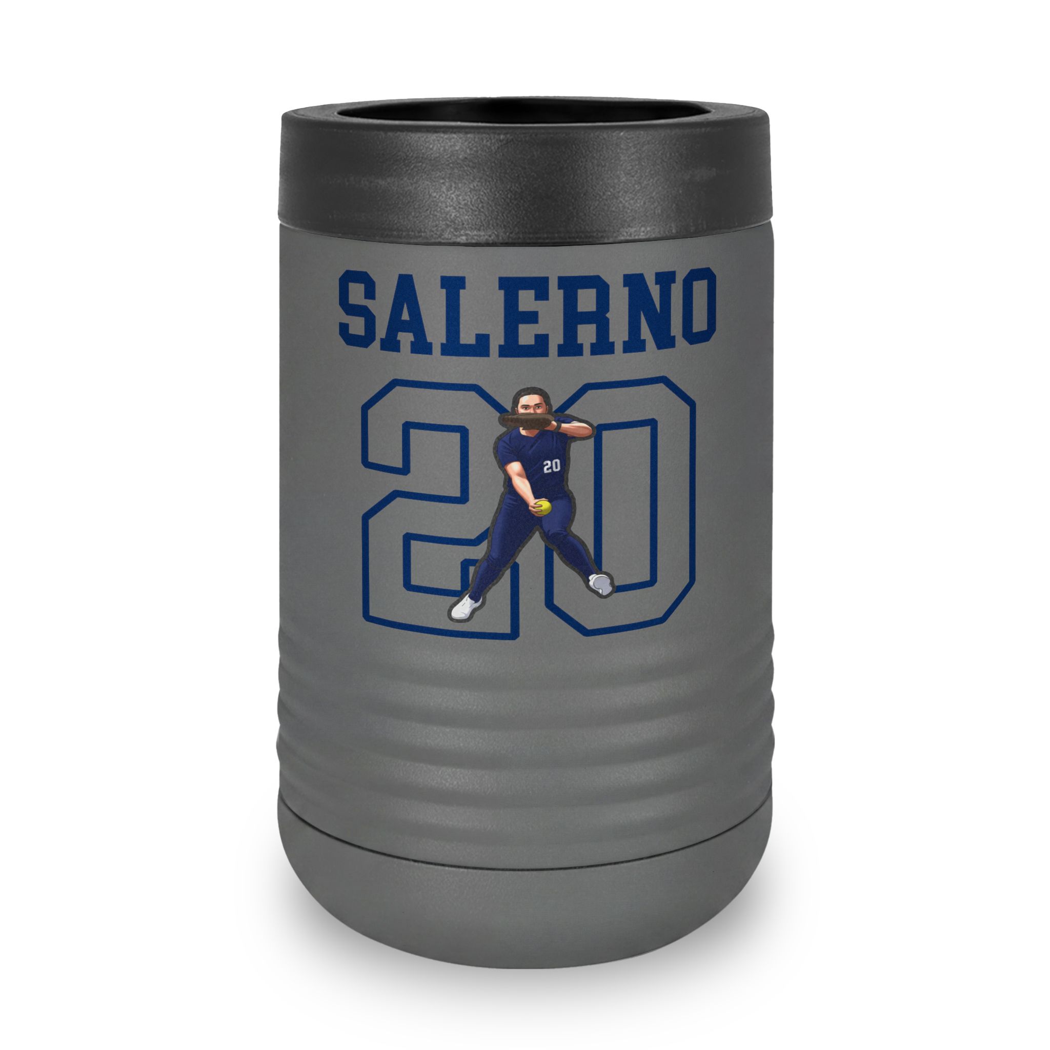 Stainless Can Cooler — character_shirsey in Grey