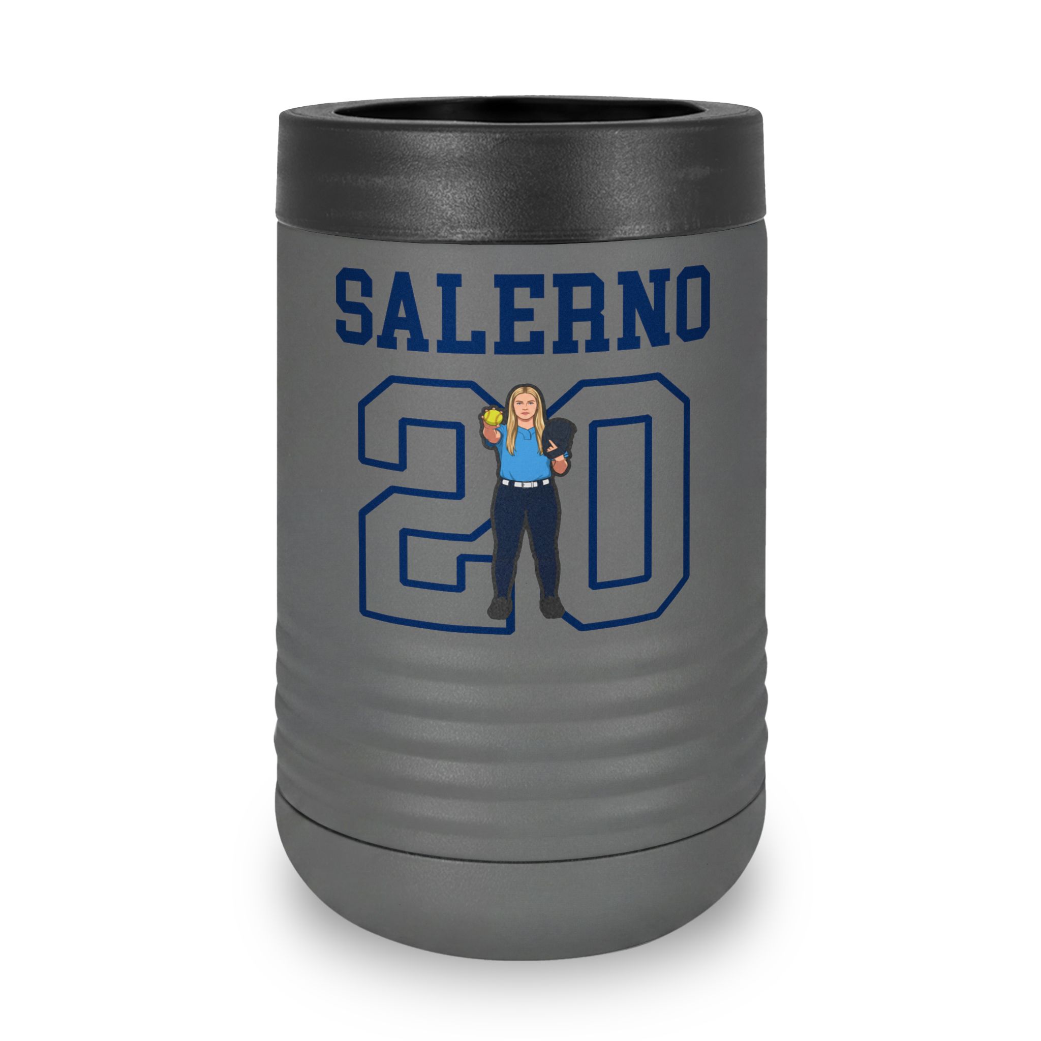 Stainless Can Cooler — character_shirsey in Grey