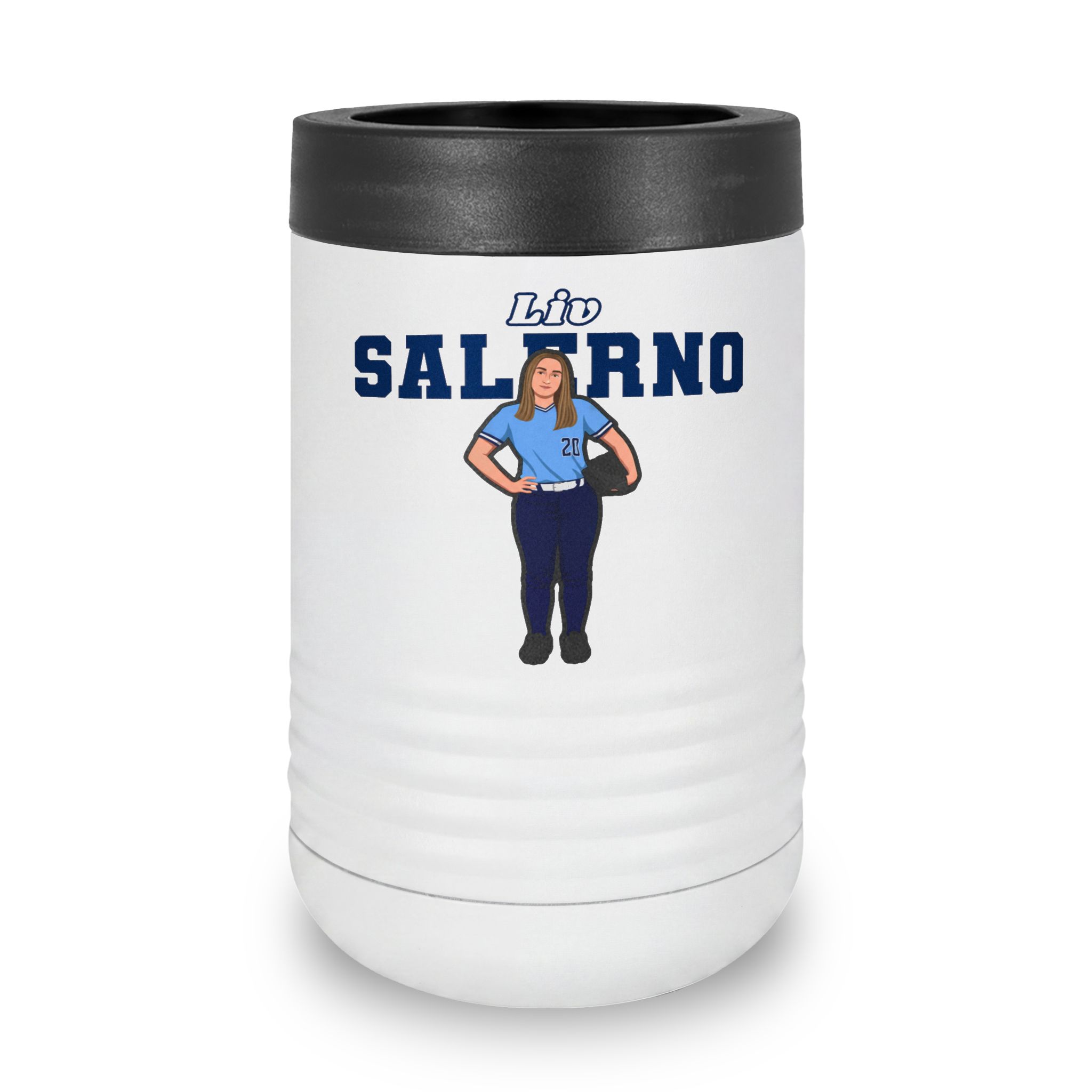 Stainless Can Cooler — character_name_arch in White