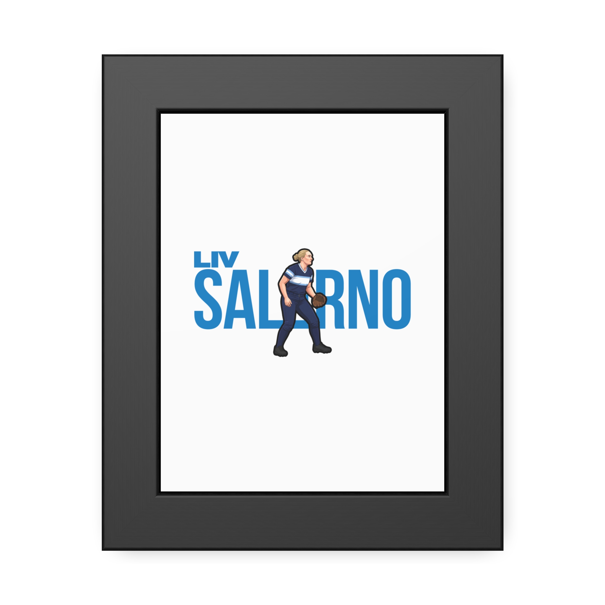 Framed Poster — character_player_name in Black
