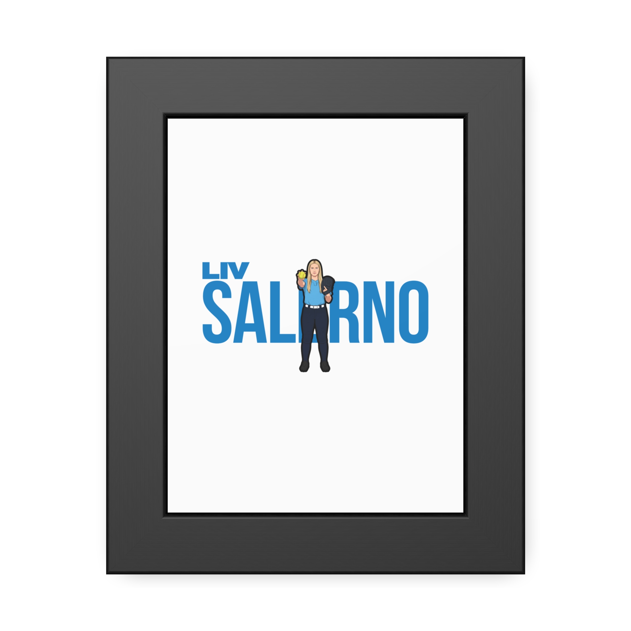 Framed Poster — character_player_name in Black