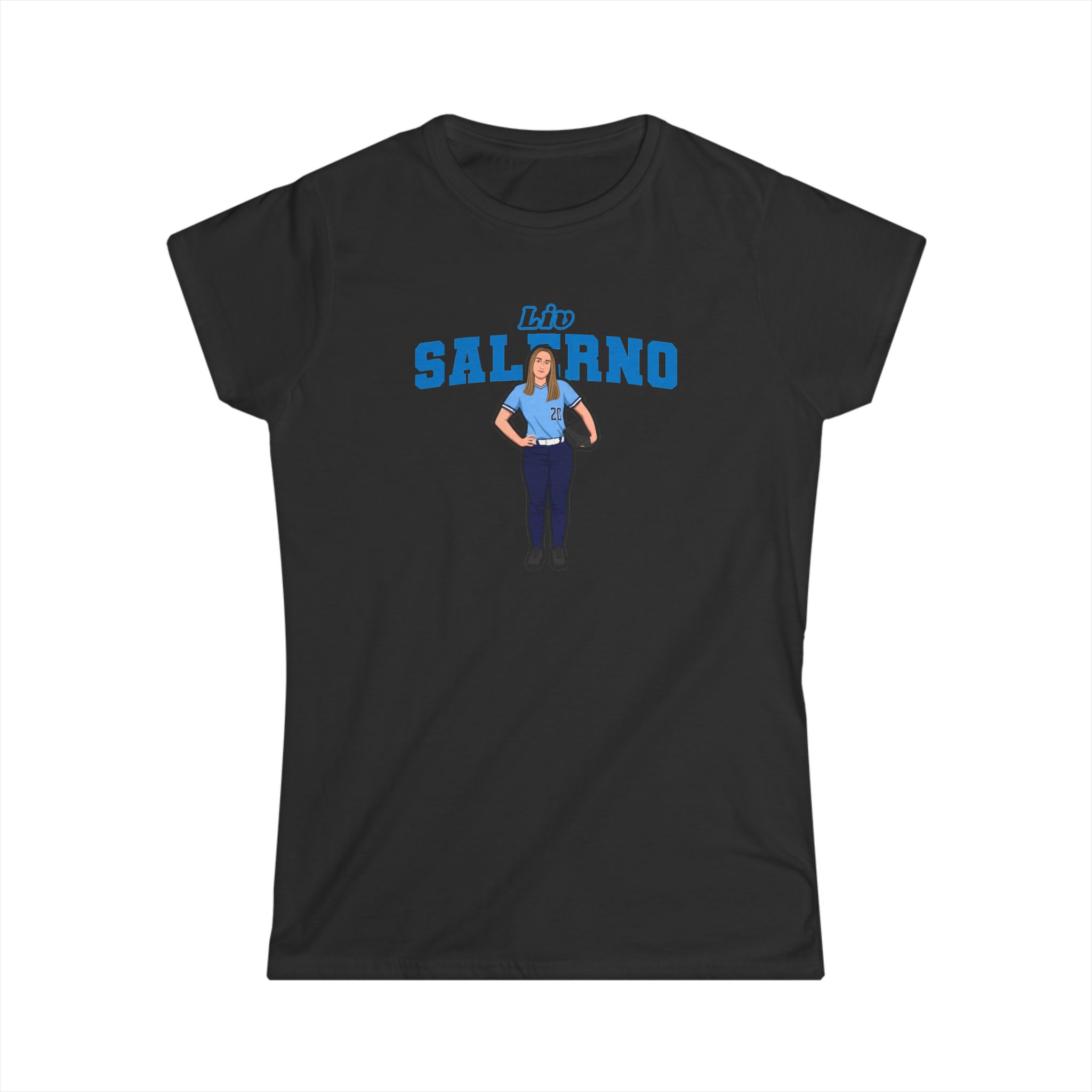 Women's Softstyle Tee — character_name_arch in Black