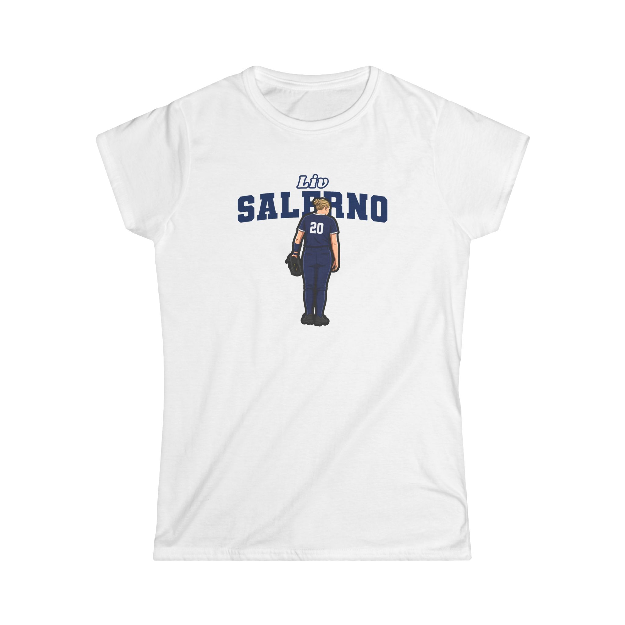 Women's Softstyle Tee — character_name_arch in White