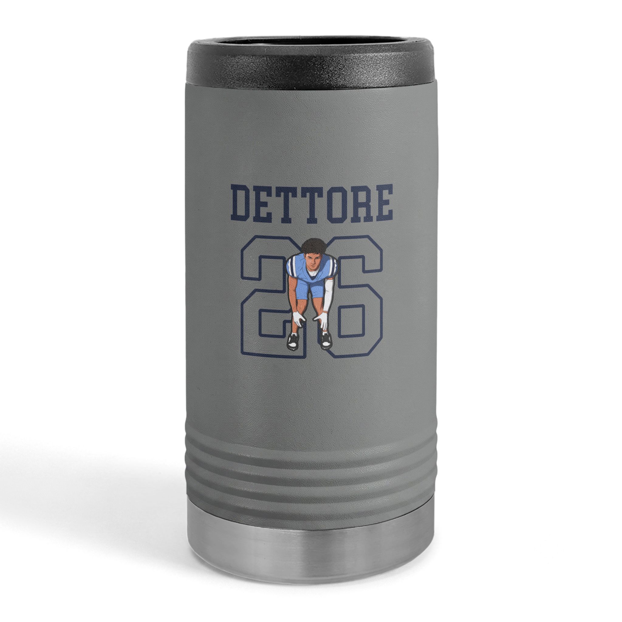 Slim Stainless Can Cooler — character_shirsey in Grey