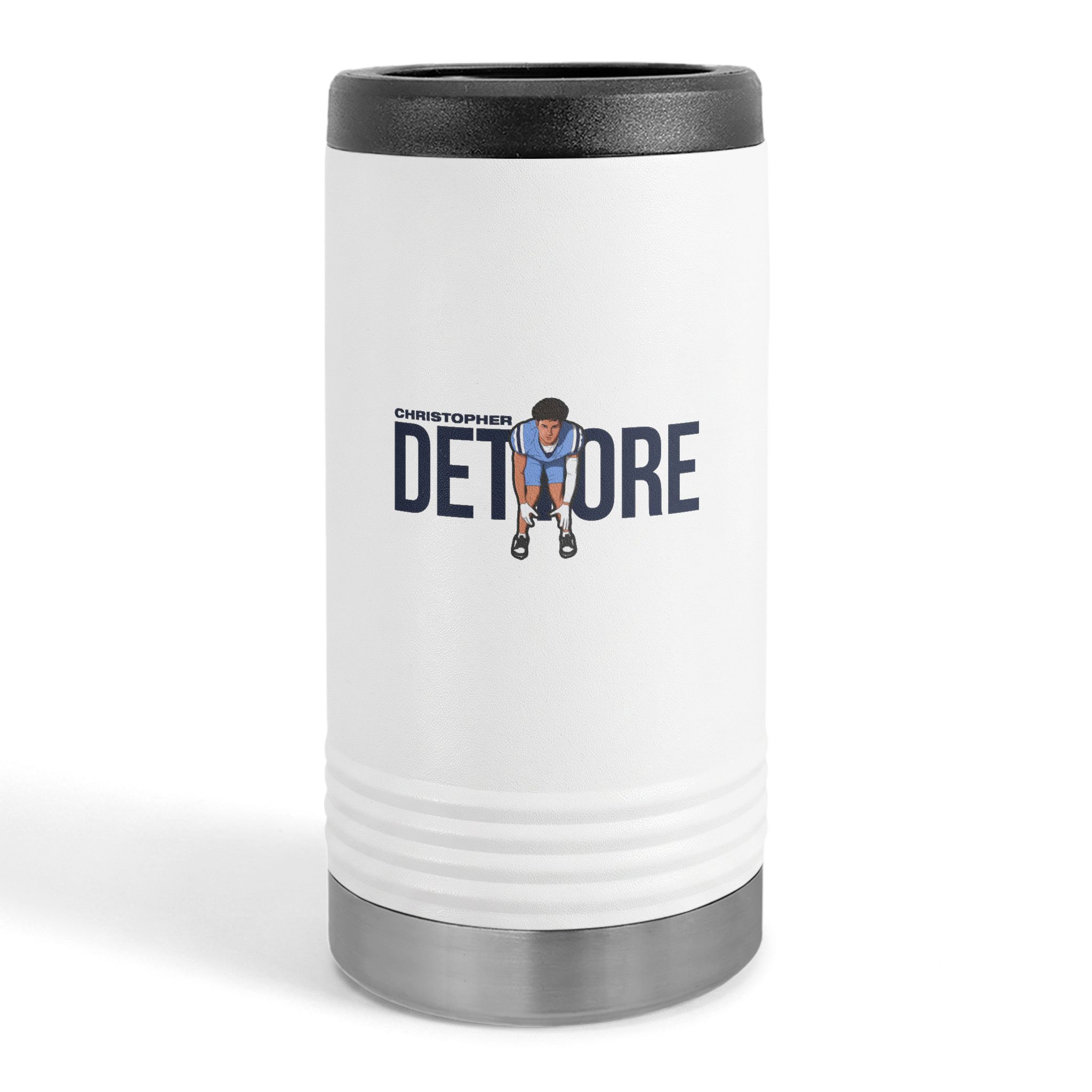 Slim Stainless Can Cooler — character_player_name in White