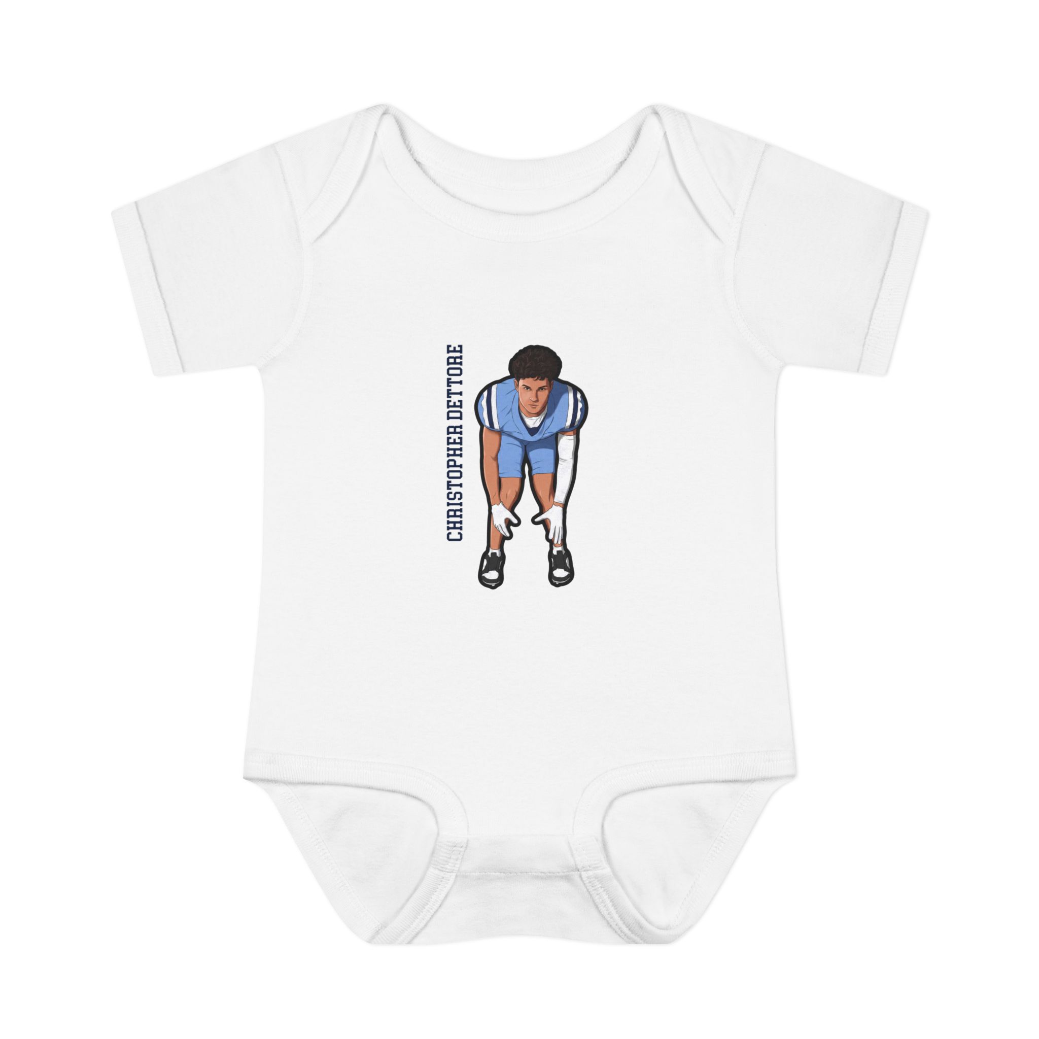 Baby Onesie — character_name_vertical in White