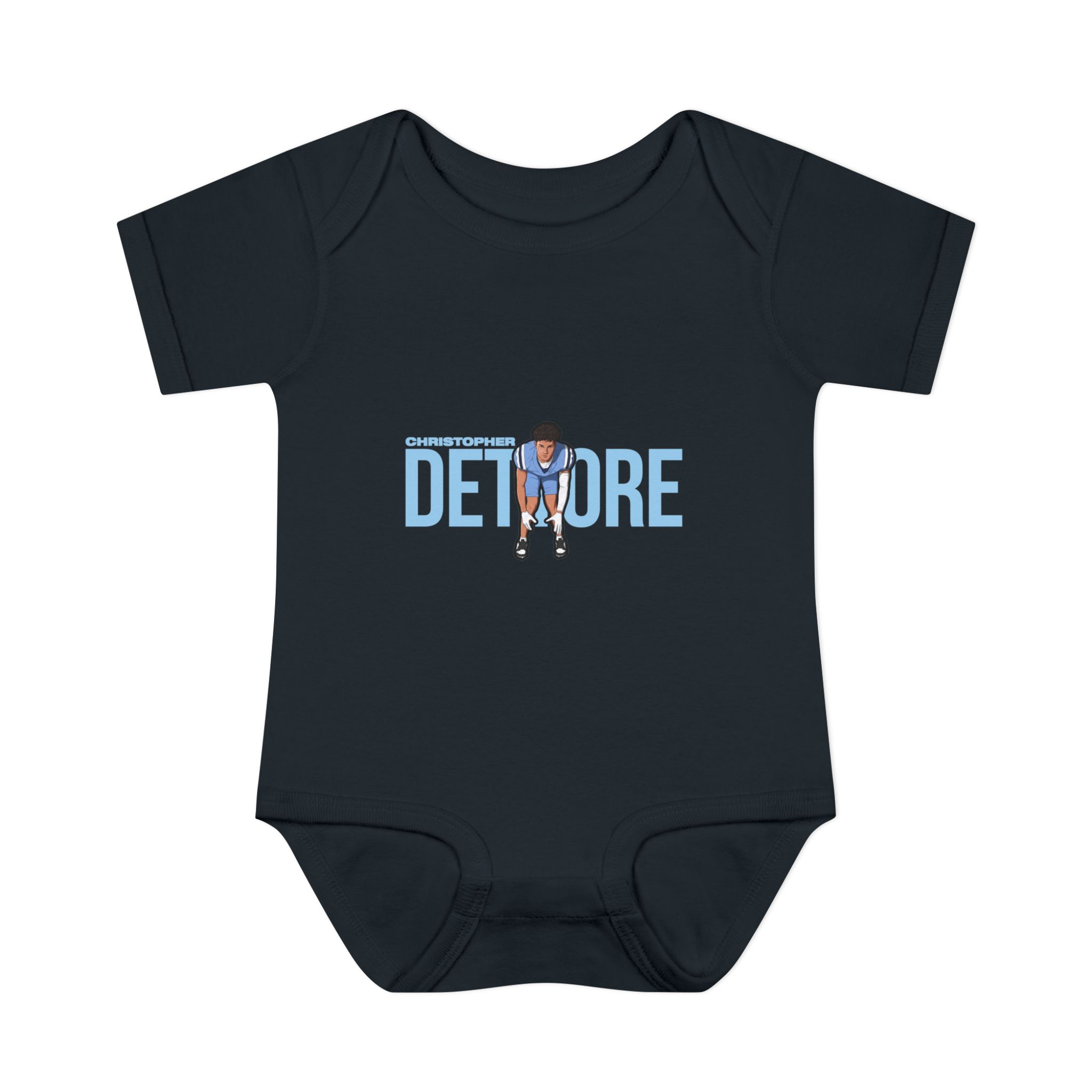 Baby Onesie — character_player_name in Black