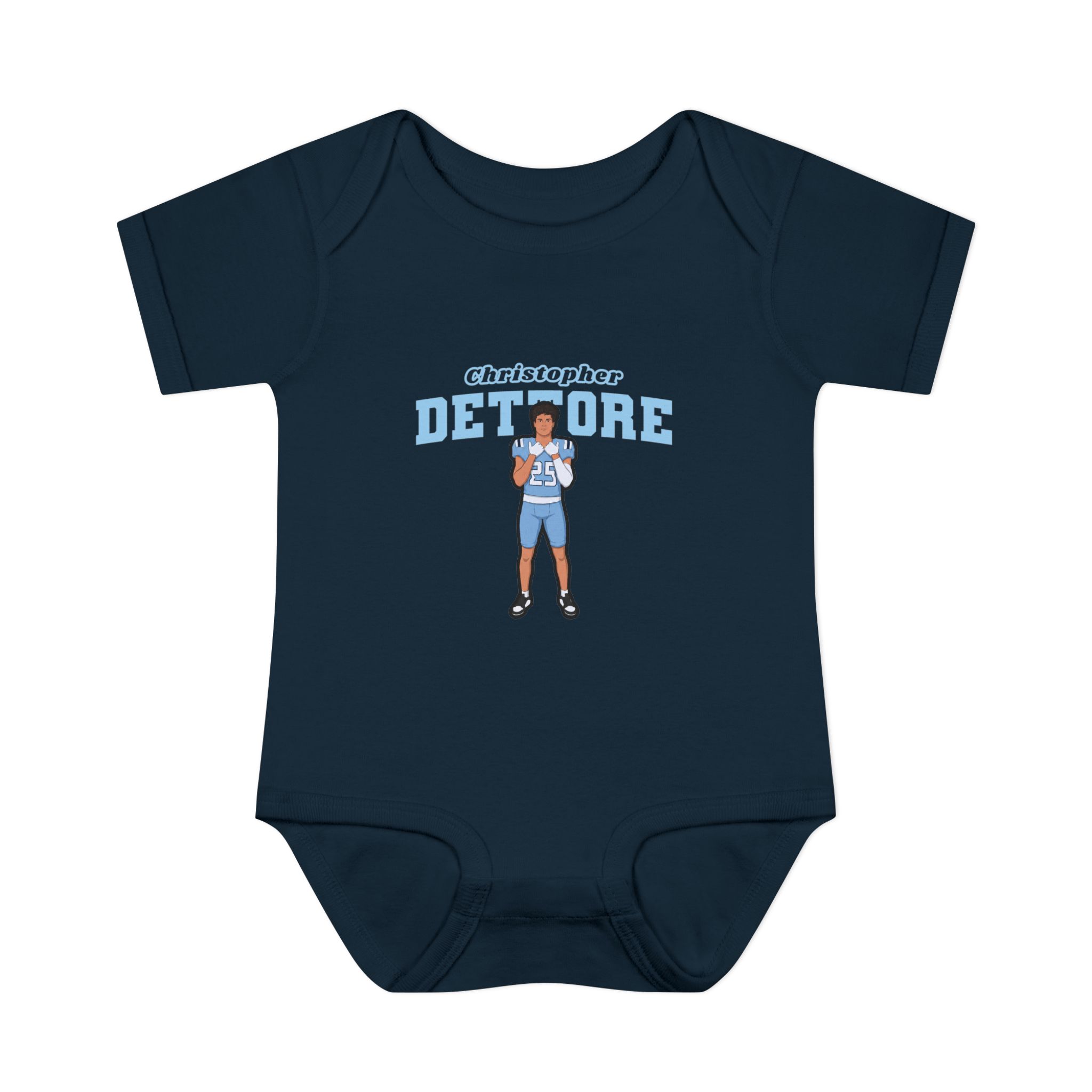 Baby Onesie — character_name_arch in Navy