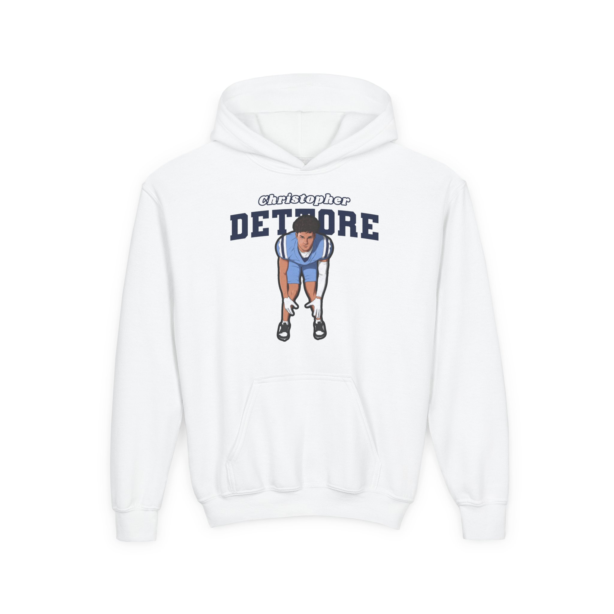 Youth Hoodie — character_name_arch in White