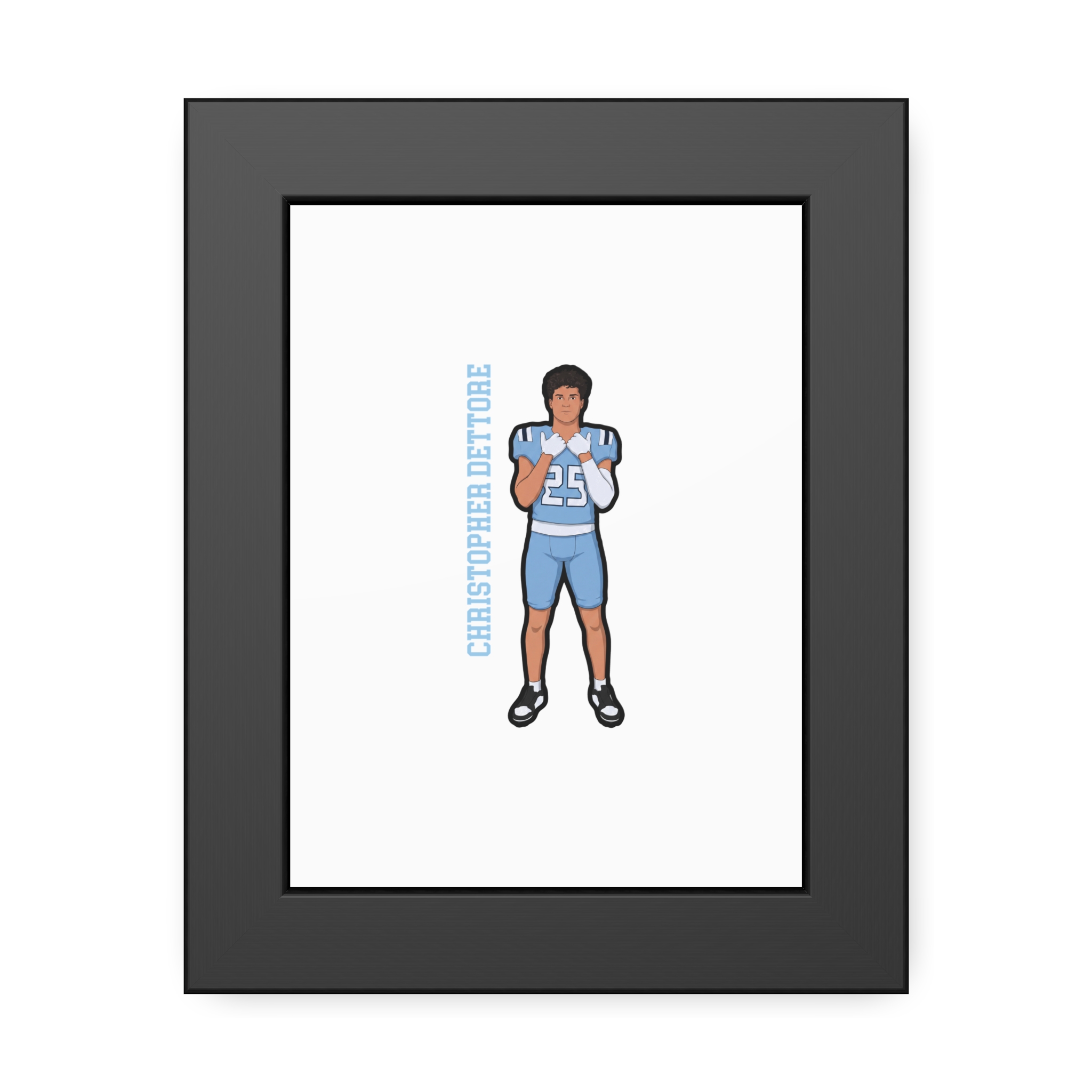 Framed Poster — character_name_vertical in Black