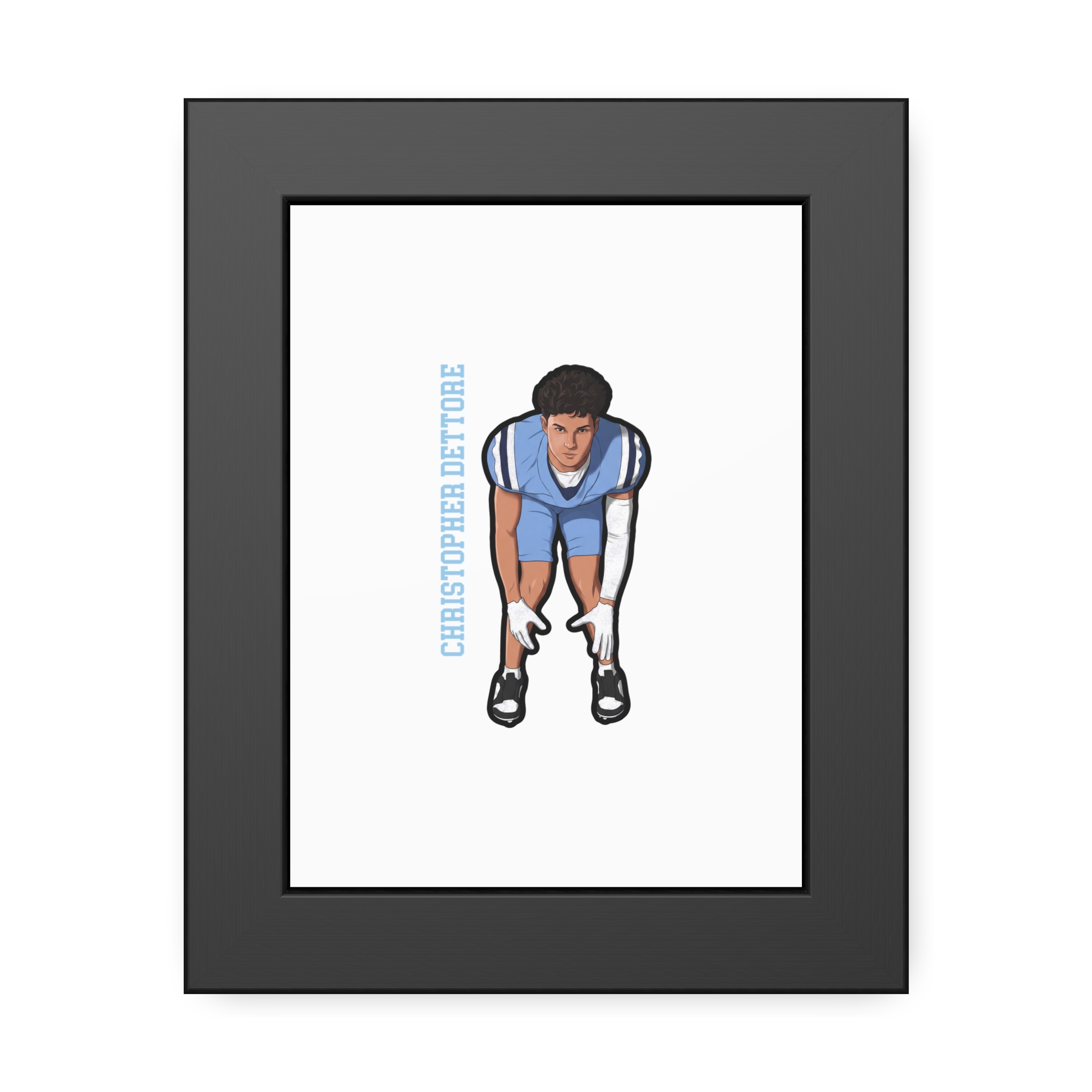 Framed Poster — character_name_vertical in Black