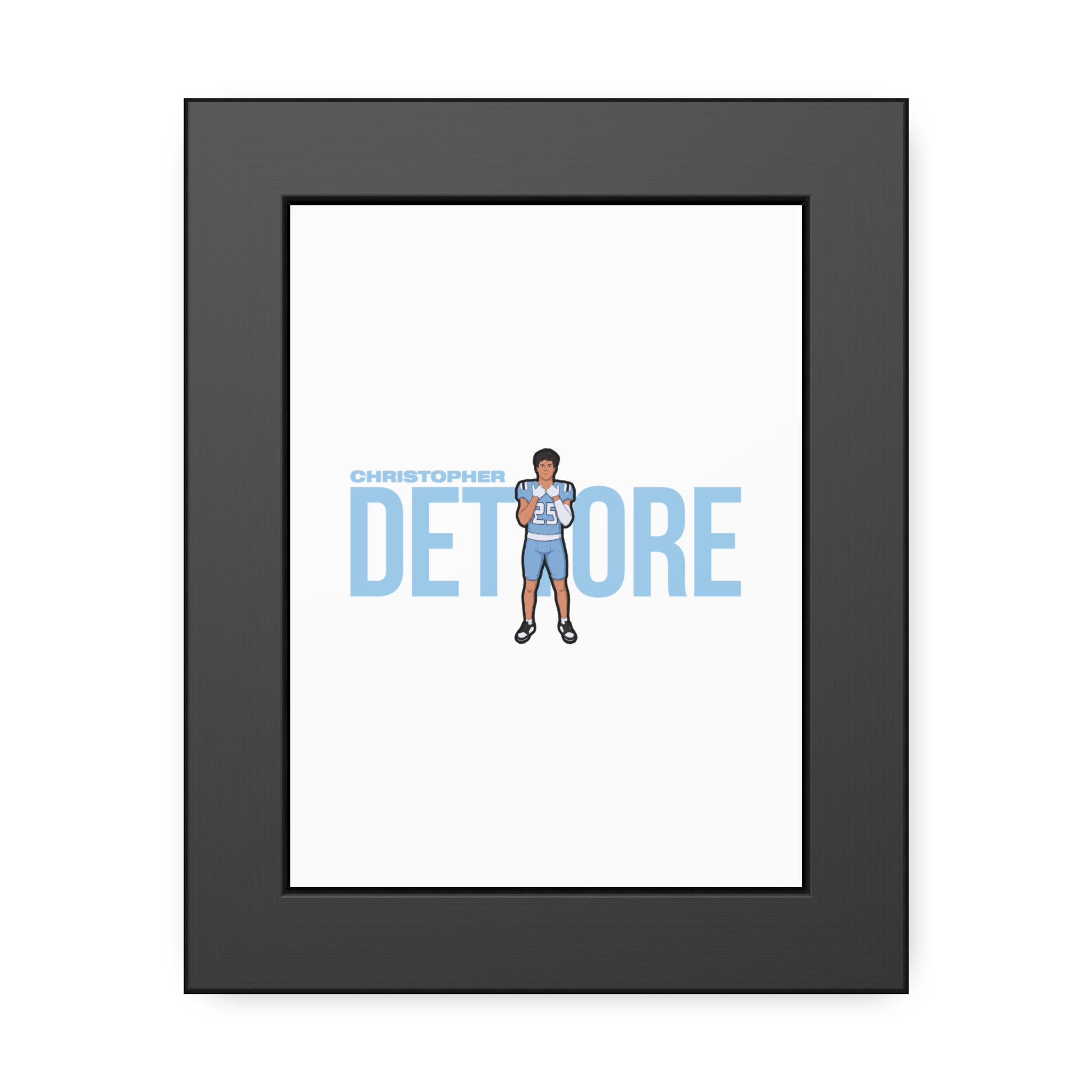 Framed Poster — character_player_name in Black
