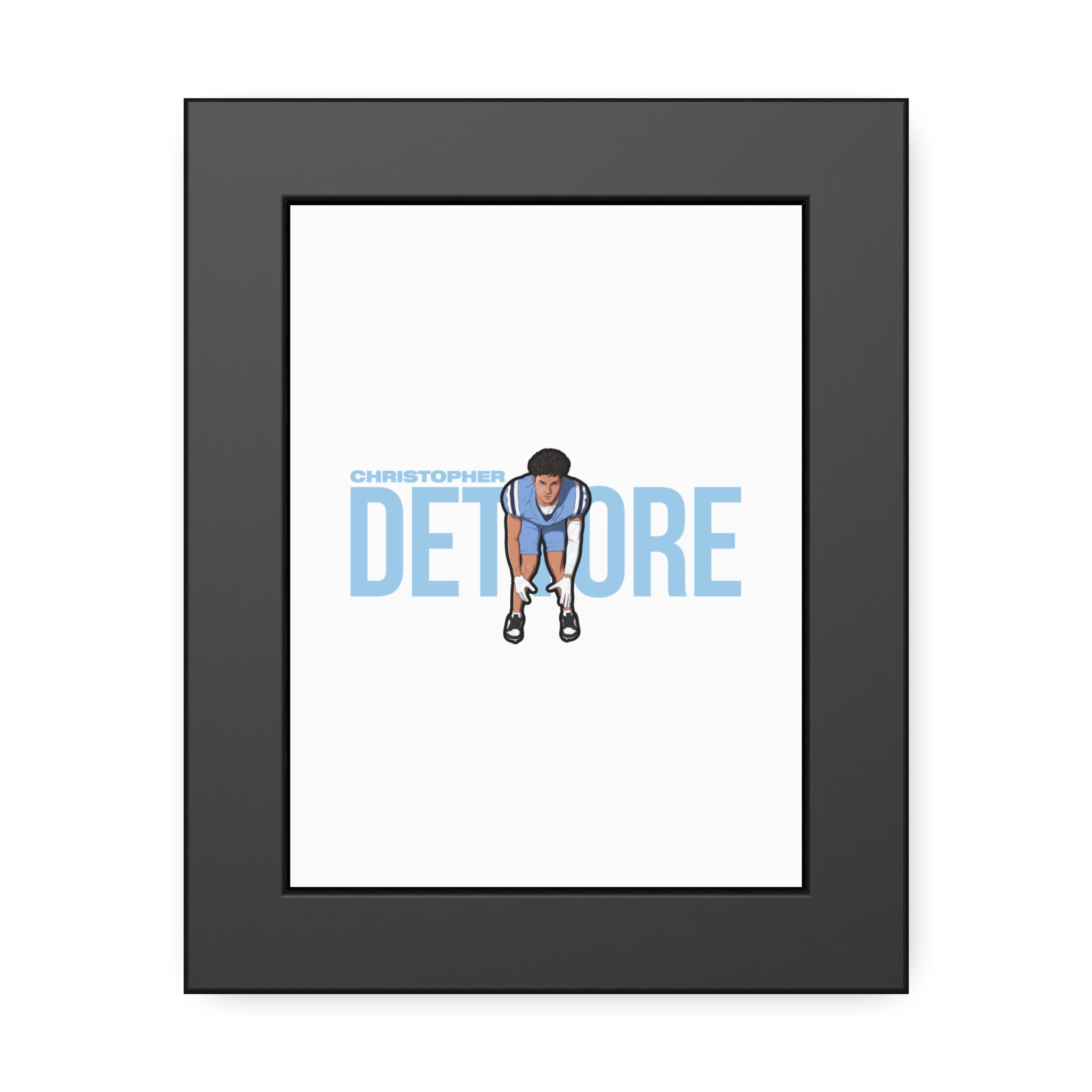 Framed Poster — character_player_name in Black