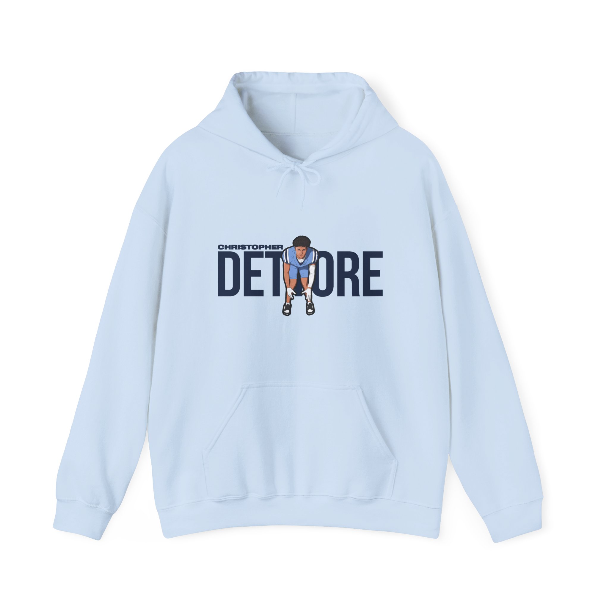 Hoodie — character_player_name in Light Blue
