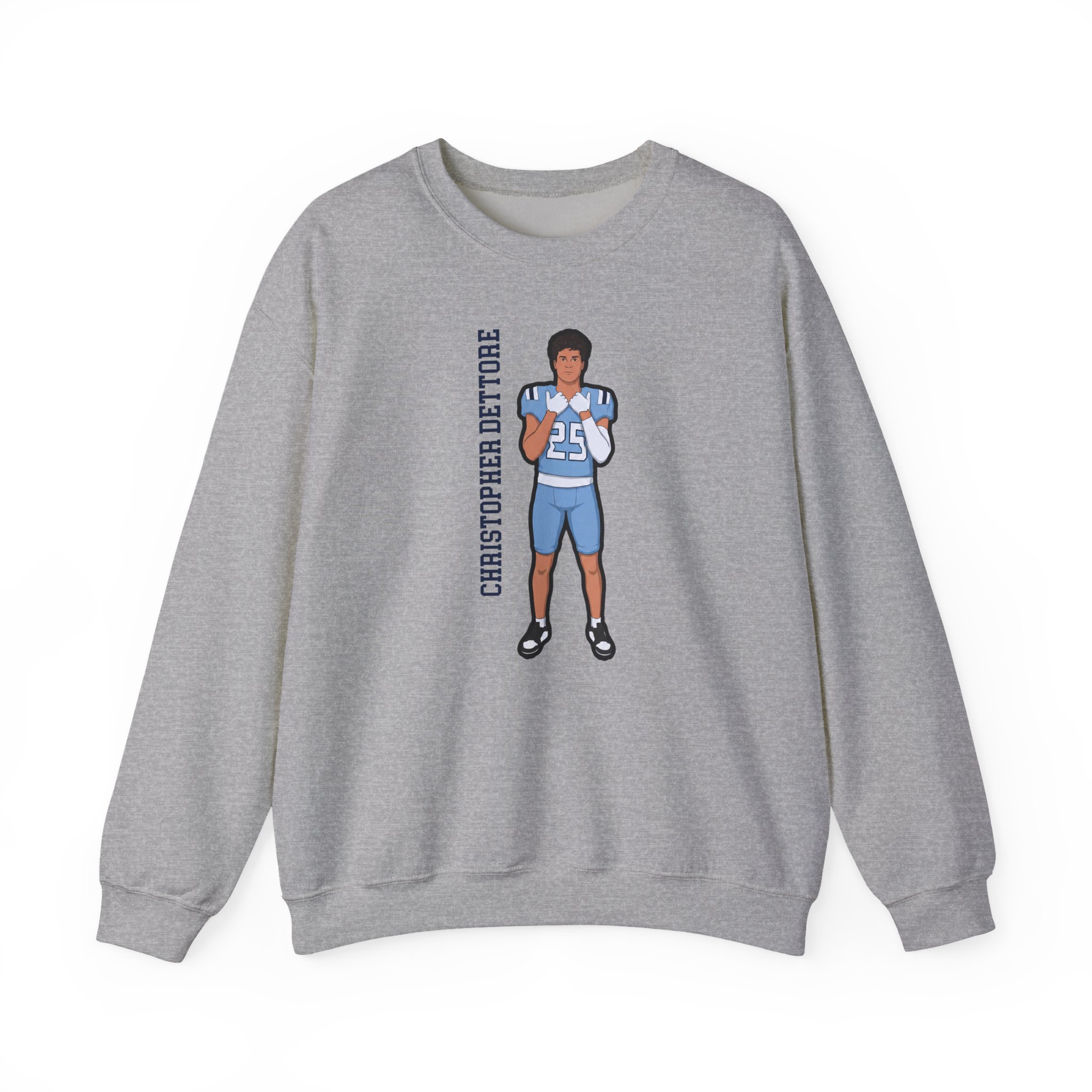 Crewneck Sweatshirt — character_name_vertical in Grey