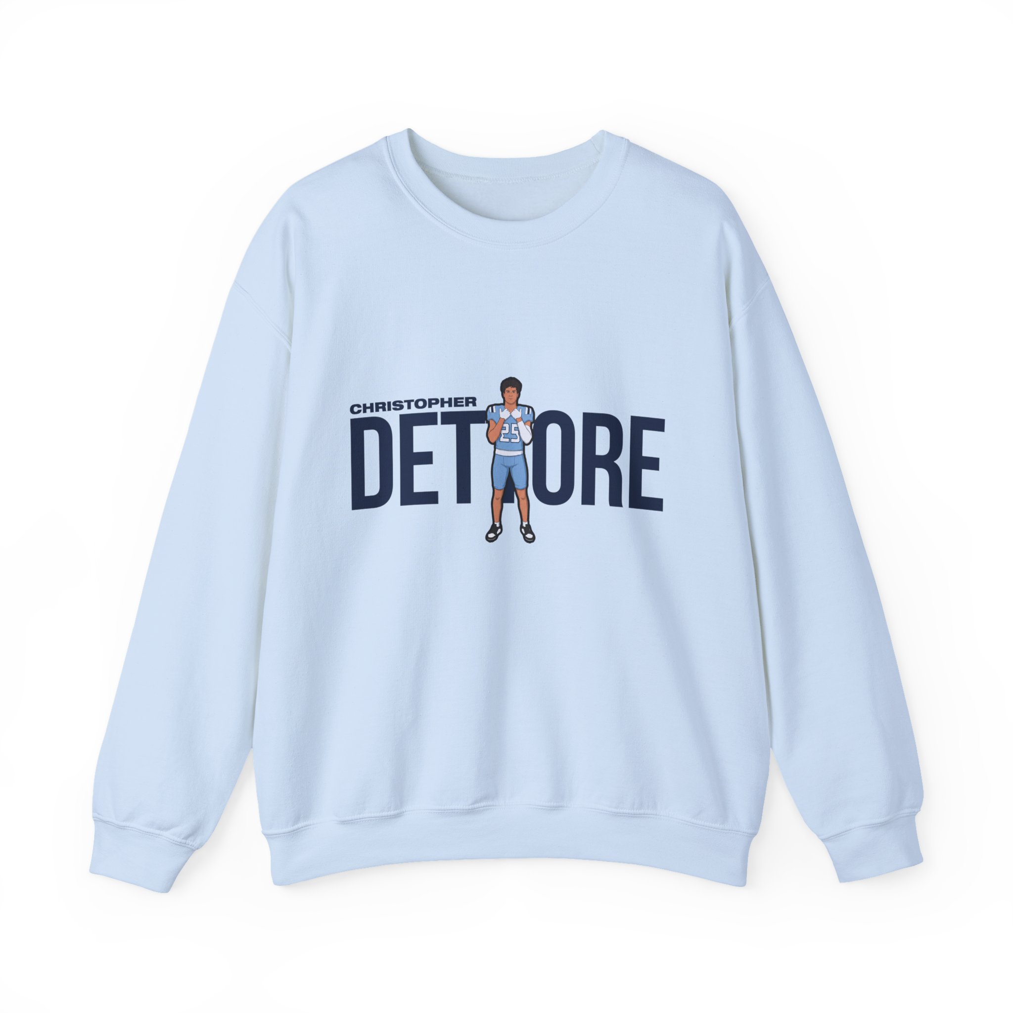Crewneck Sweatshirt — character_player_name in Light Blue
