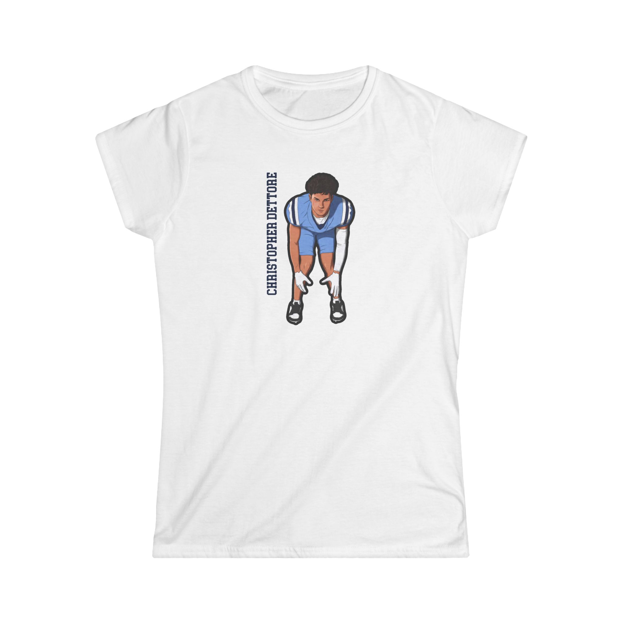 Women's Softstyle Tee — character_name_vertical in White