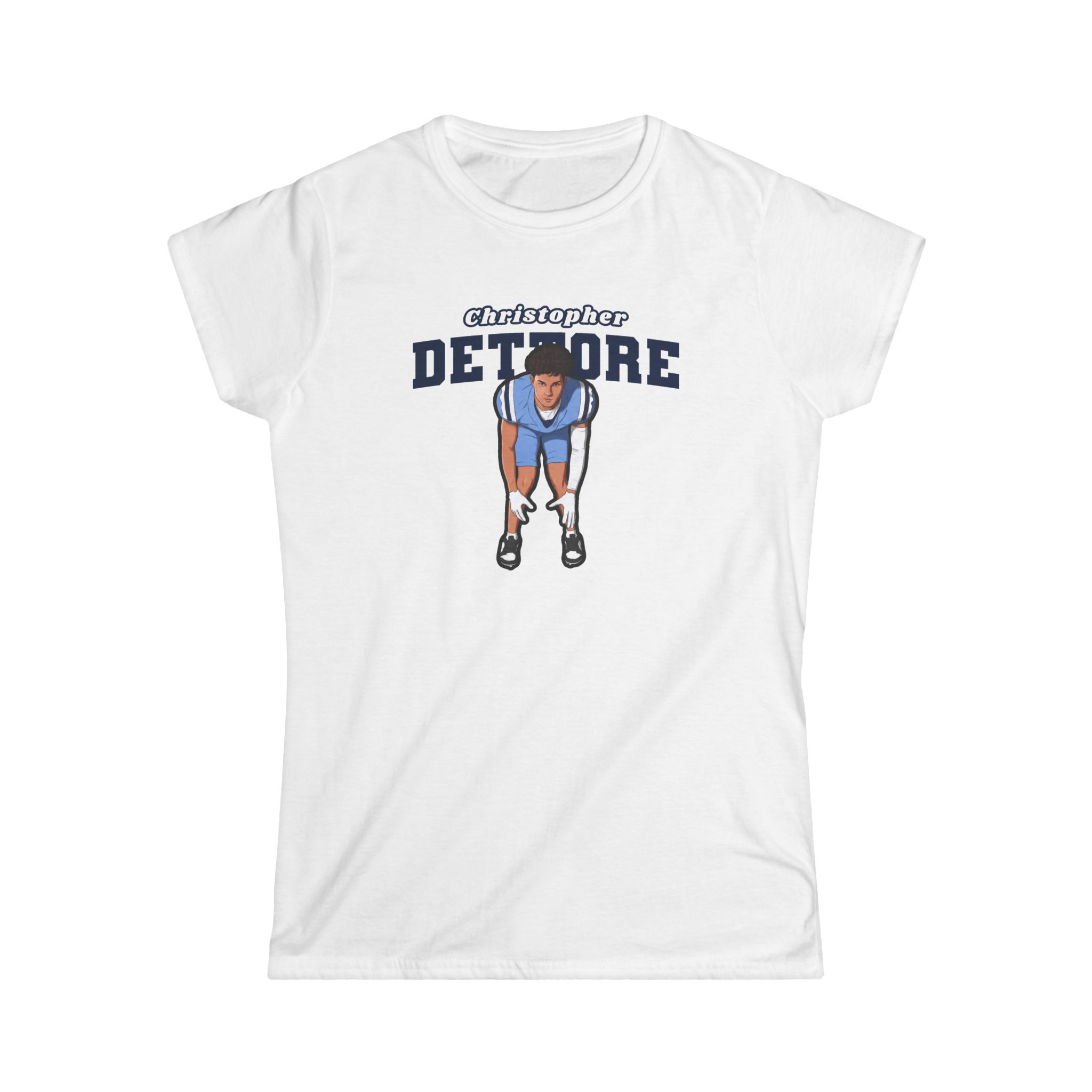Women's Softstyle Tee — character_name_arch in White