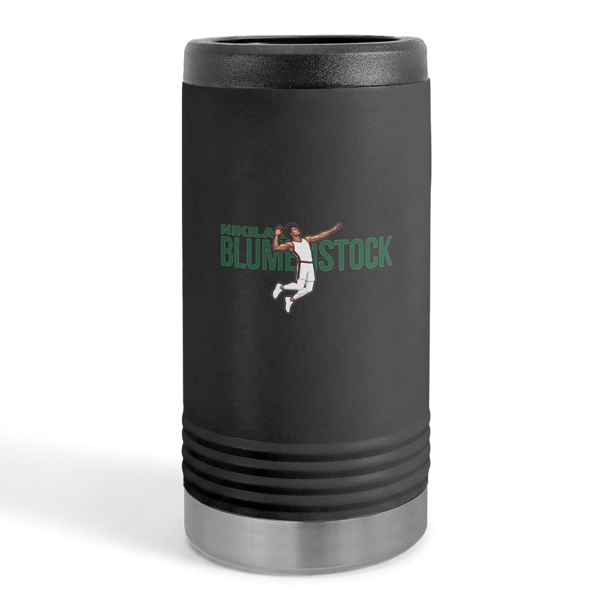 Slim Stainless Can Cooler — character_player_name in Black