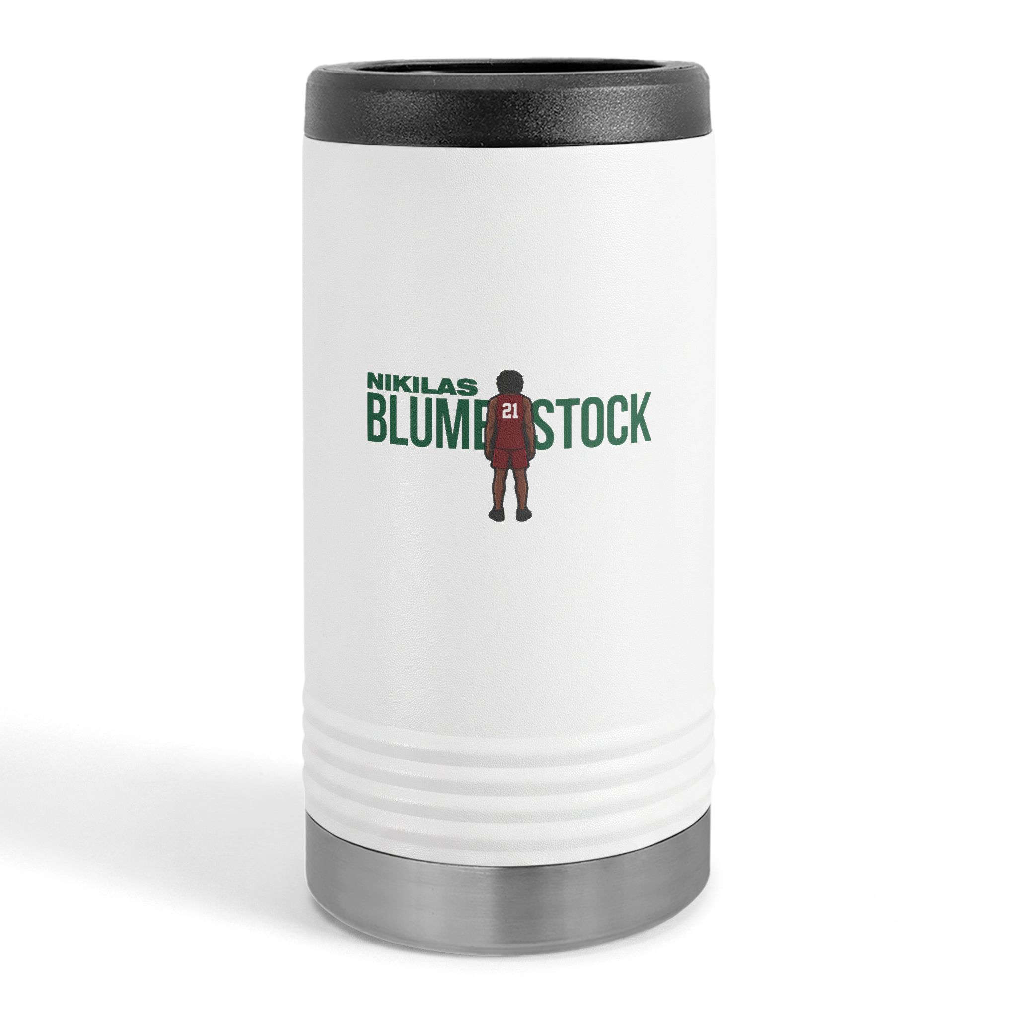 Slim Stainless Can Cooler — character_player_name in White