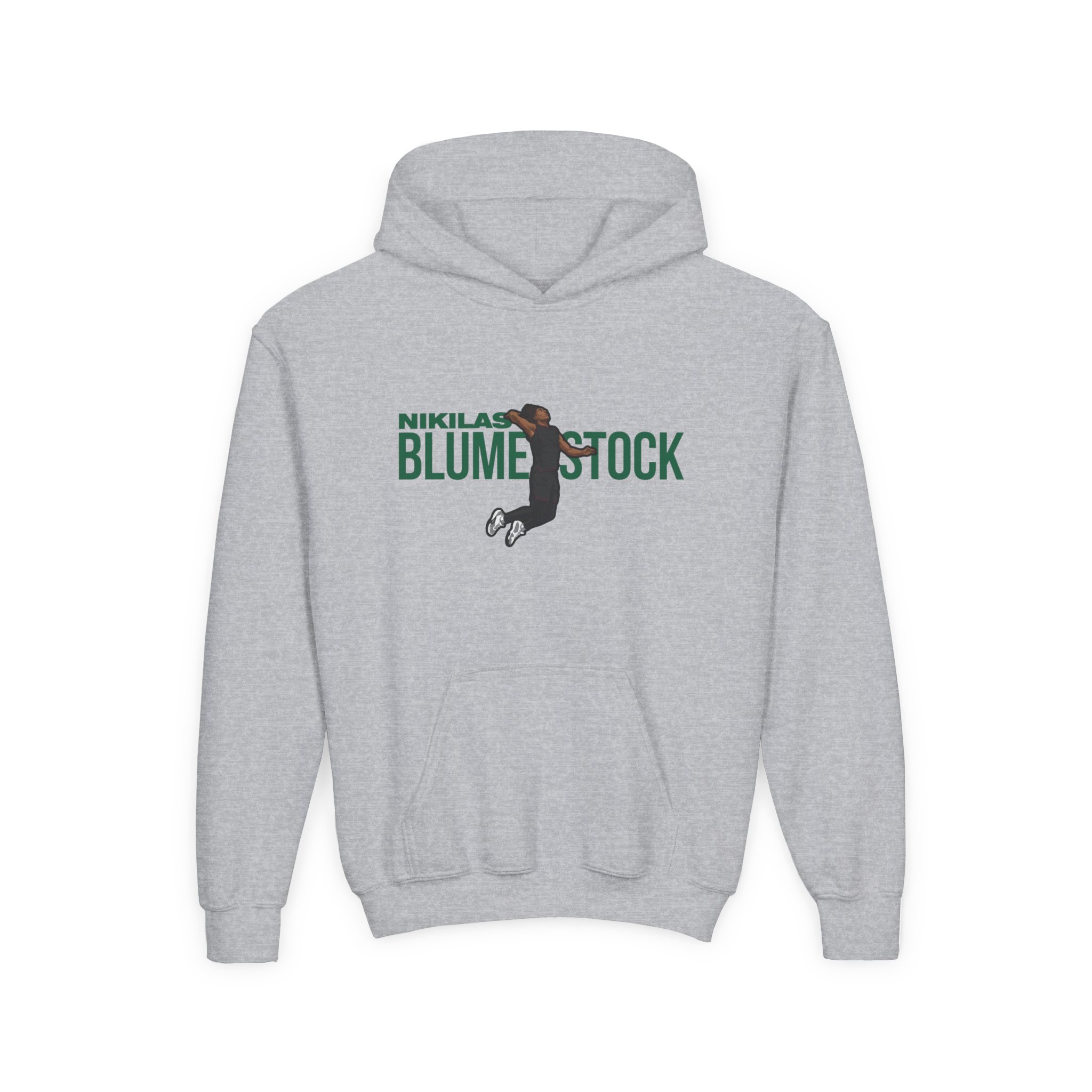 Youth Hoodie — character_player_name in Grey