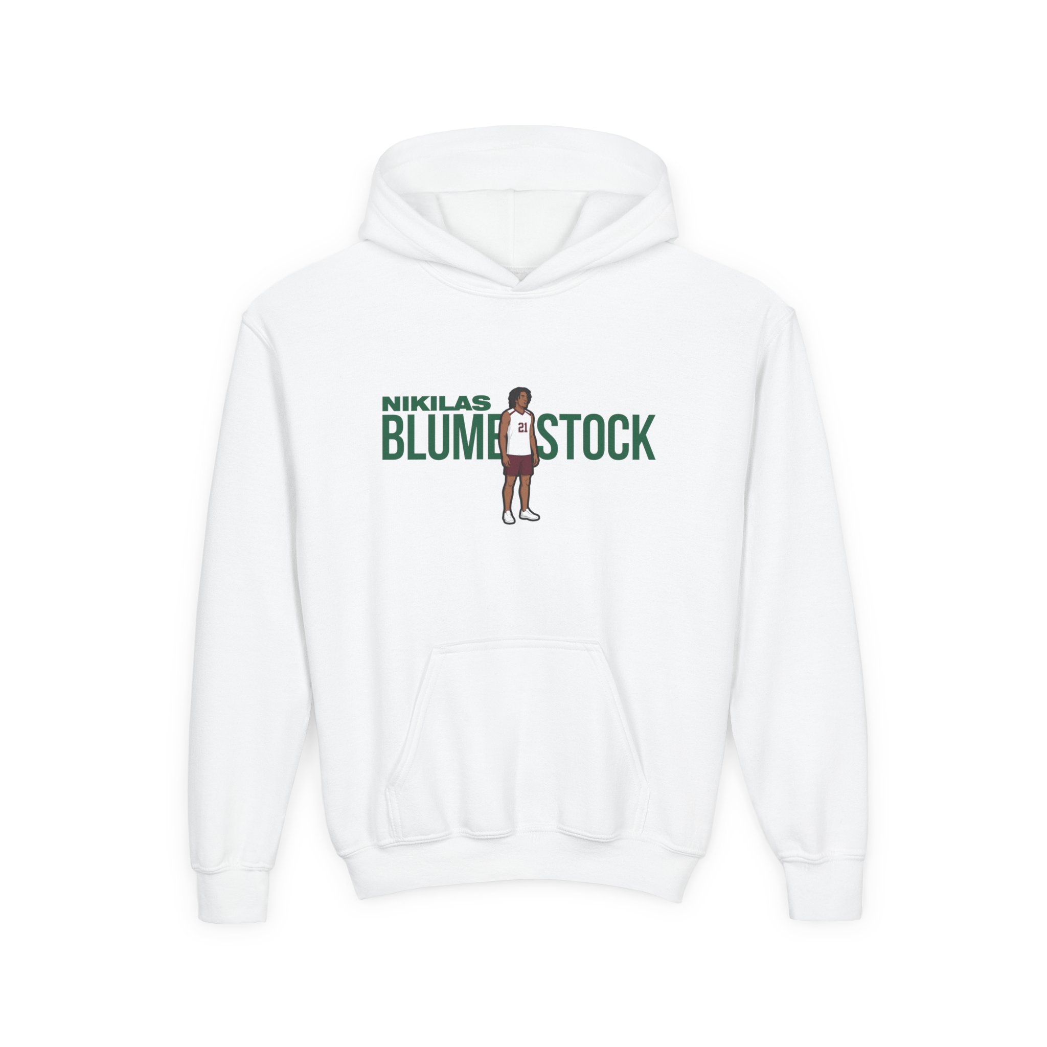 Youth Hoodie — character_player_name in White