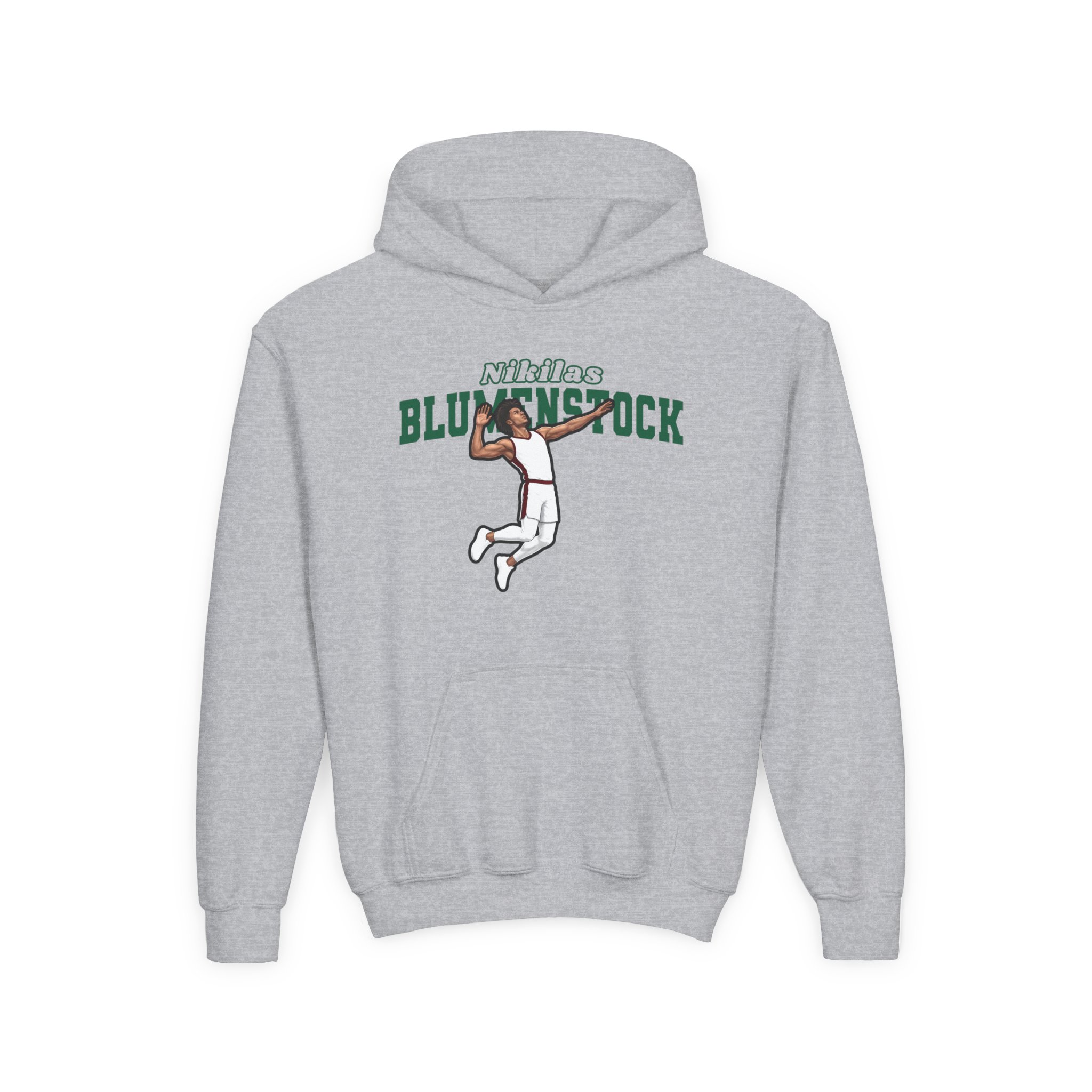 Youth Hoodie — character_name_arch in Grey