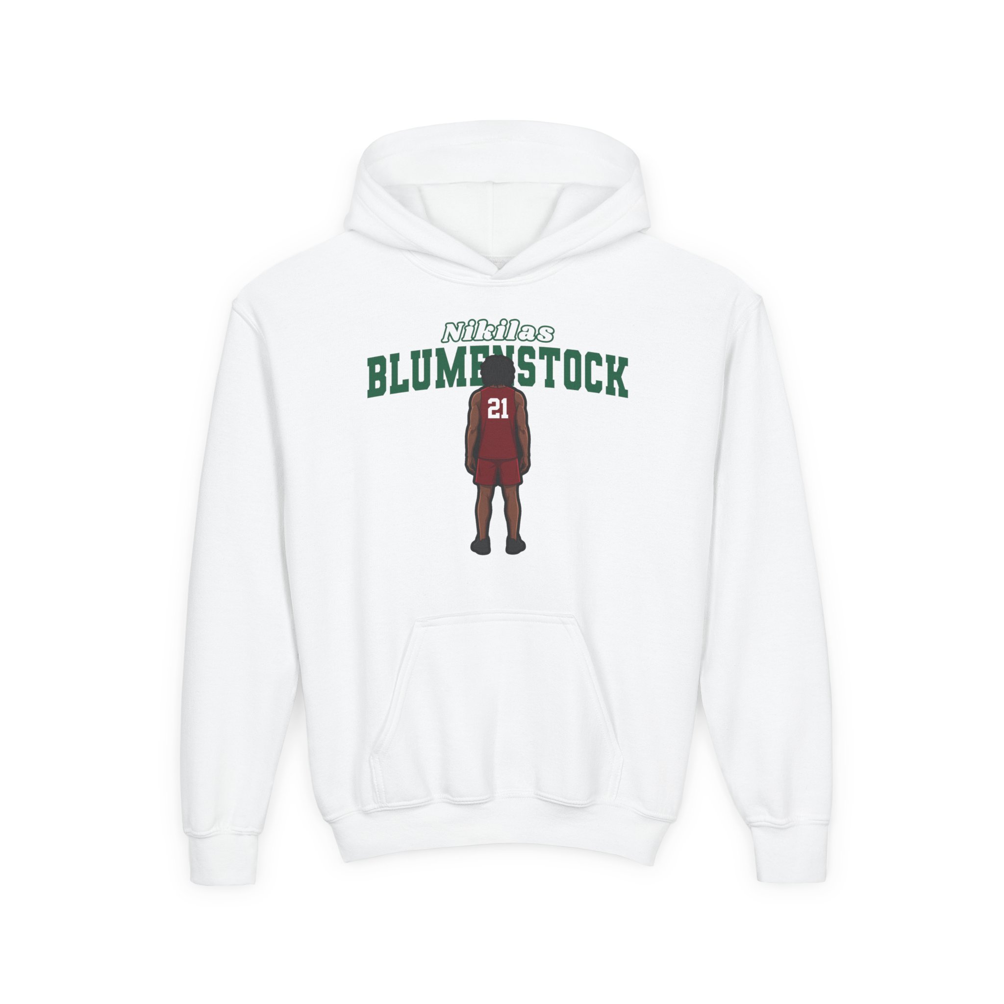 Youth Hoodie — character_name_arch in White