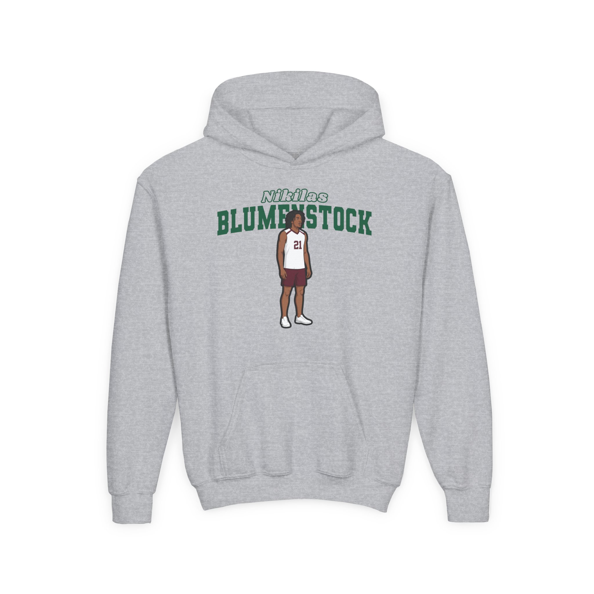 Youth Hoodie — character_name_arch in Grey