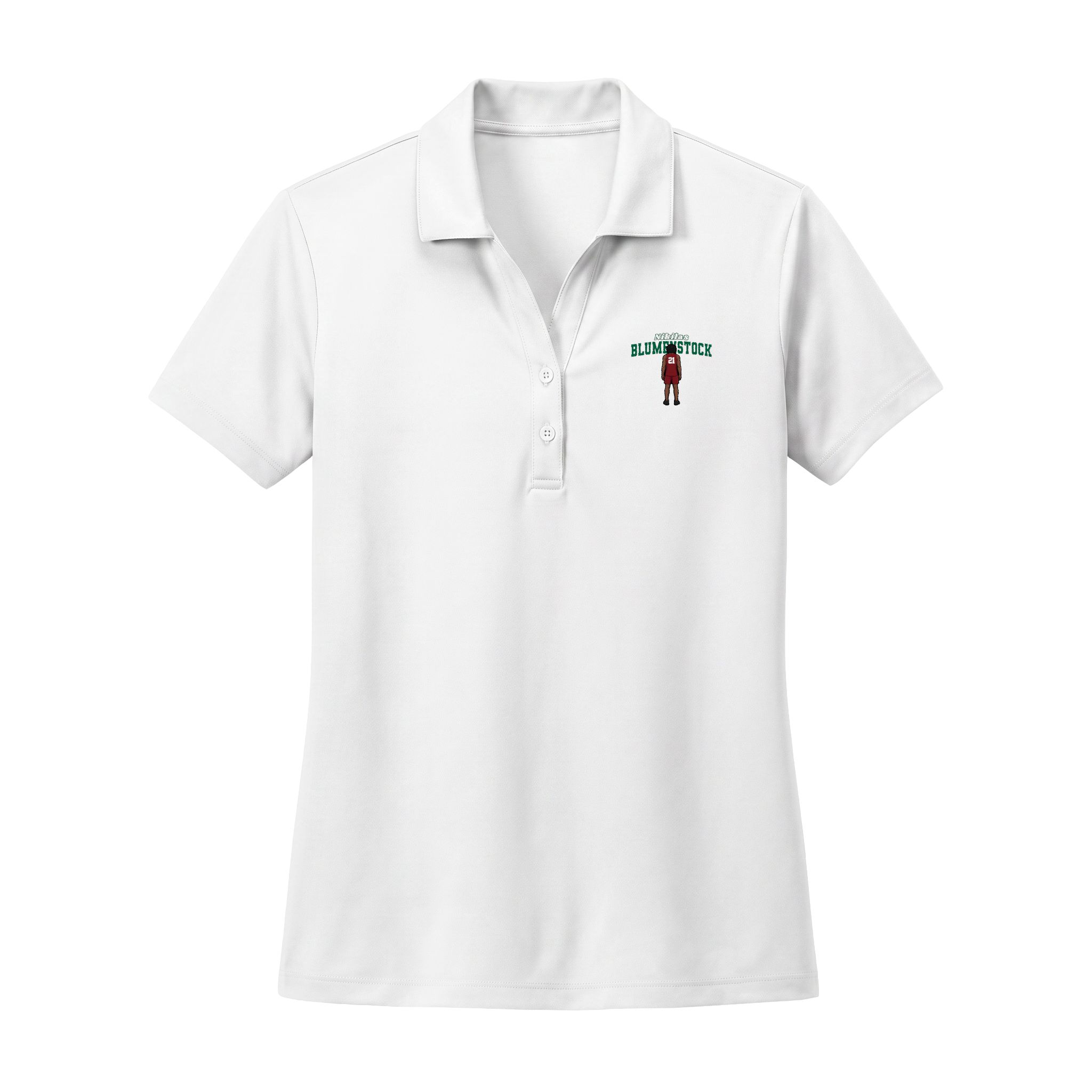 Women's Polo — character_name_arch in White