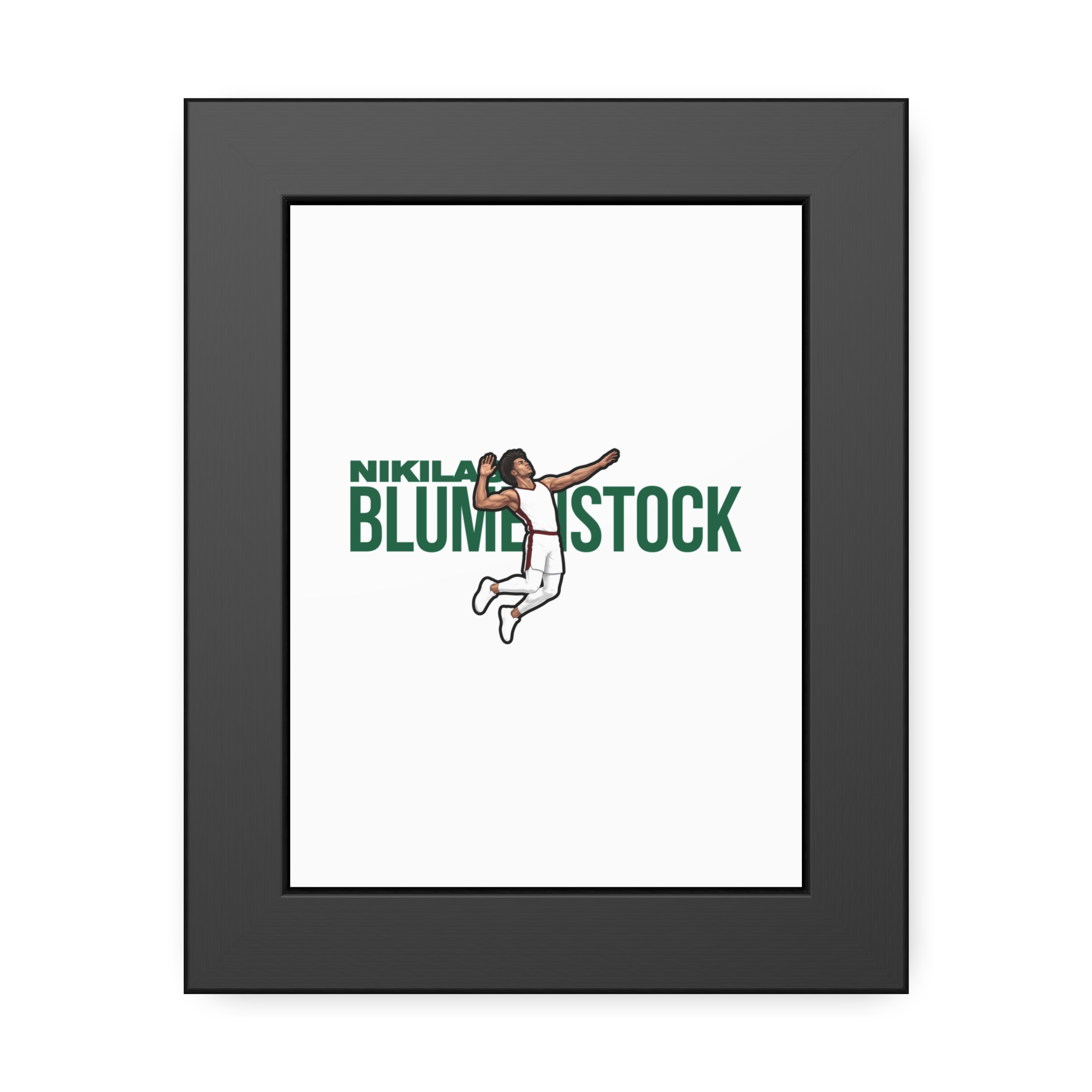 Framed Poster — character_player_name in Black