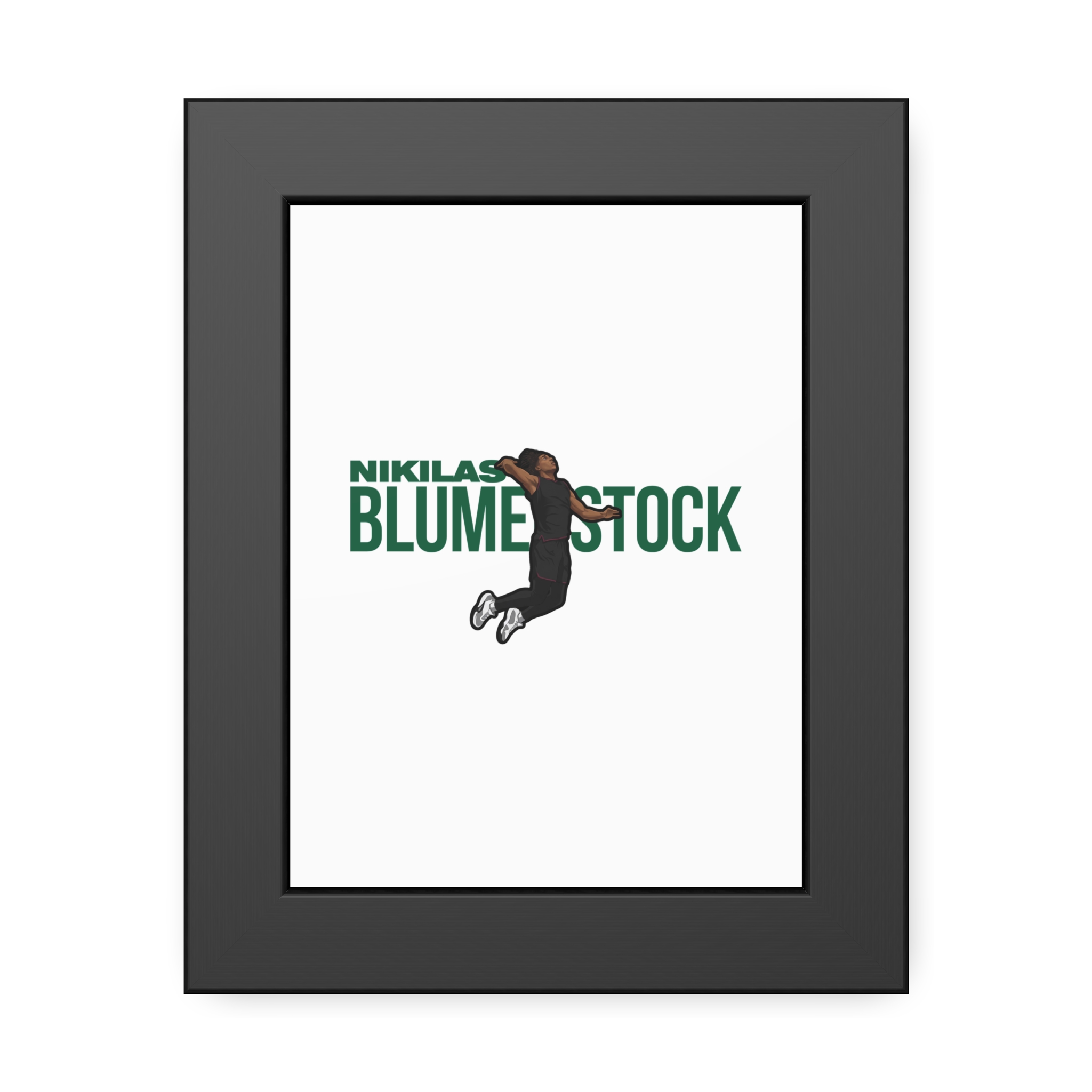 Framed Poster — character_player_name in Black