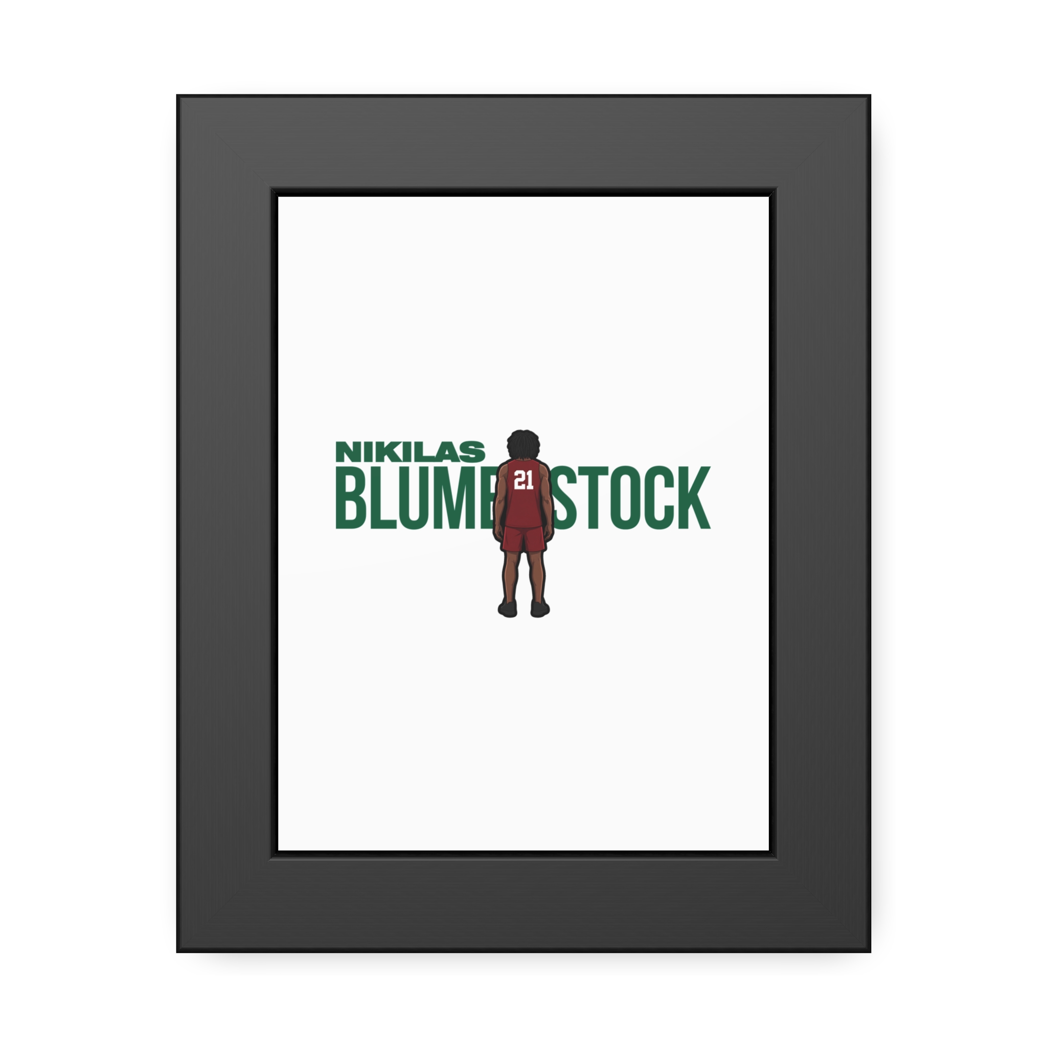 Framed Poster — character_player_name in Black