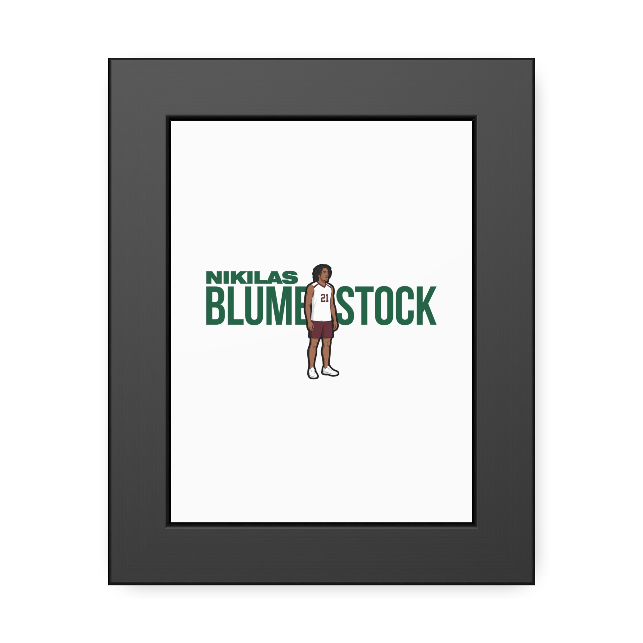 Framed Poster — character_player_name in Black
