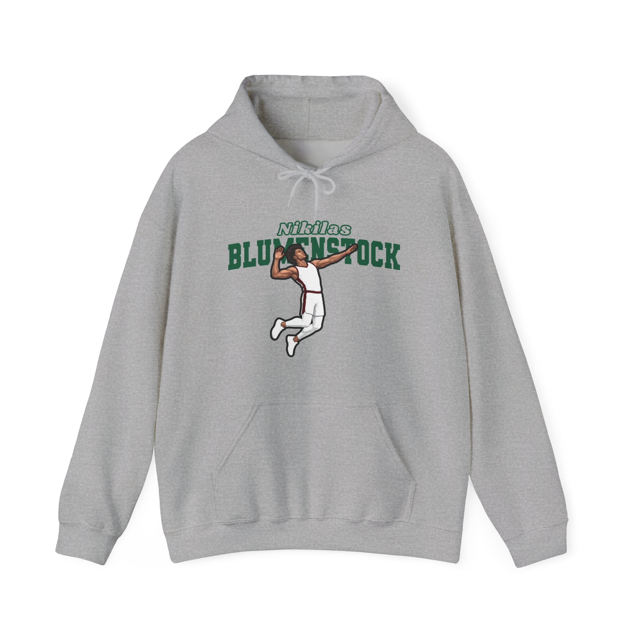 Hoodie — character_name_arch in Grey