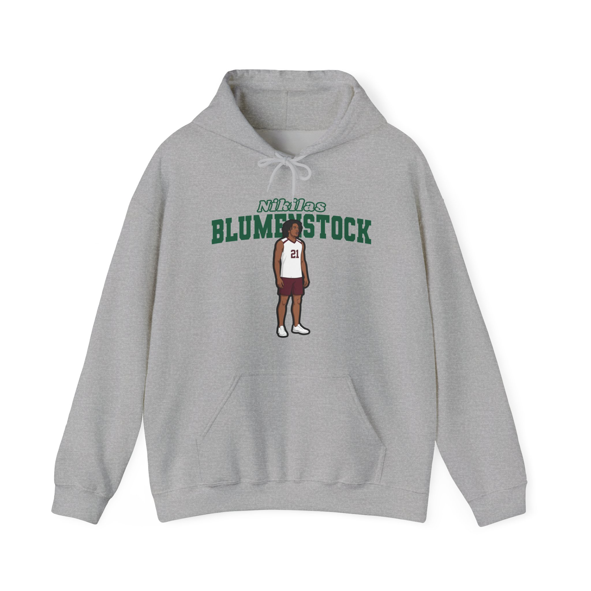 Hoodie — character_name_arch in Grey