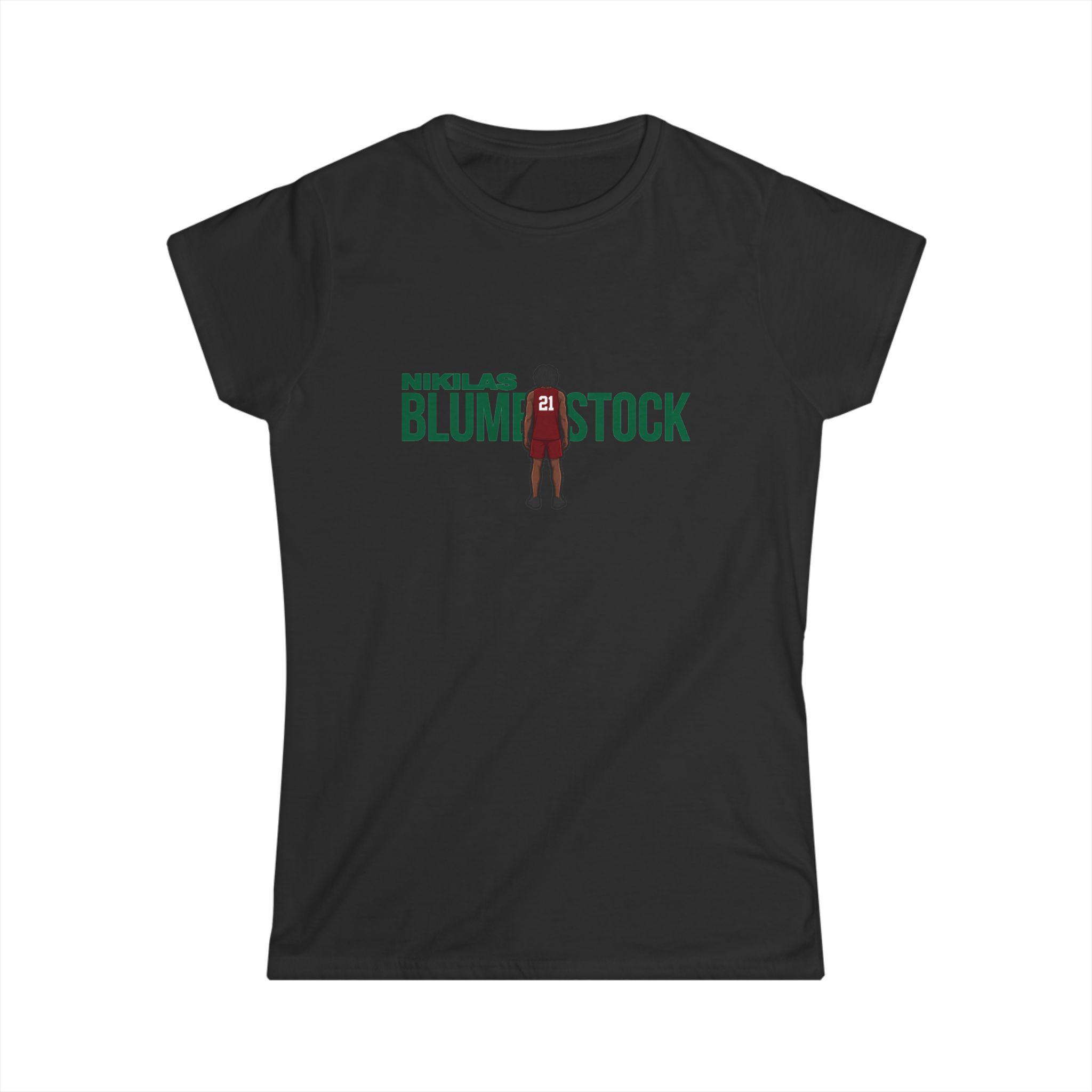 Women's Softstyle Tee — character_player_name in Black