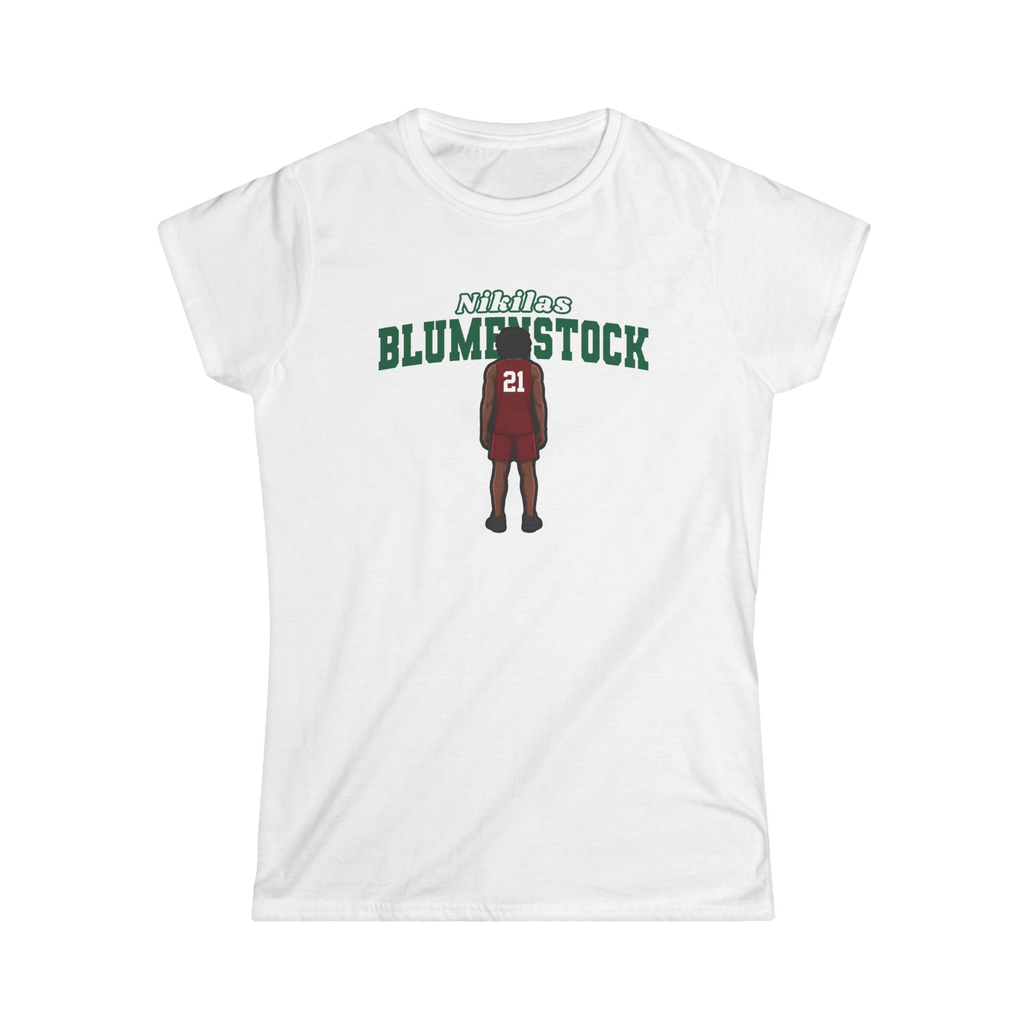Women's Softstyle Tee — character_name_arch in White