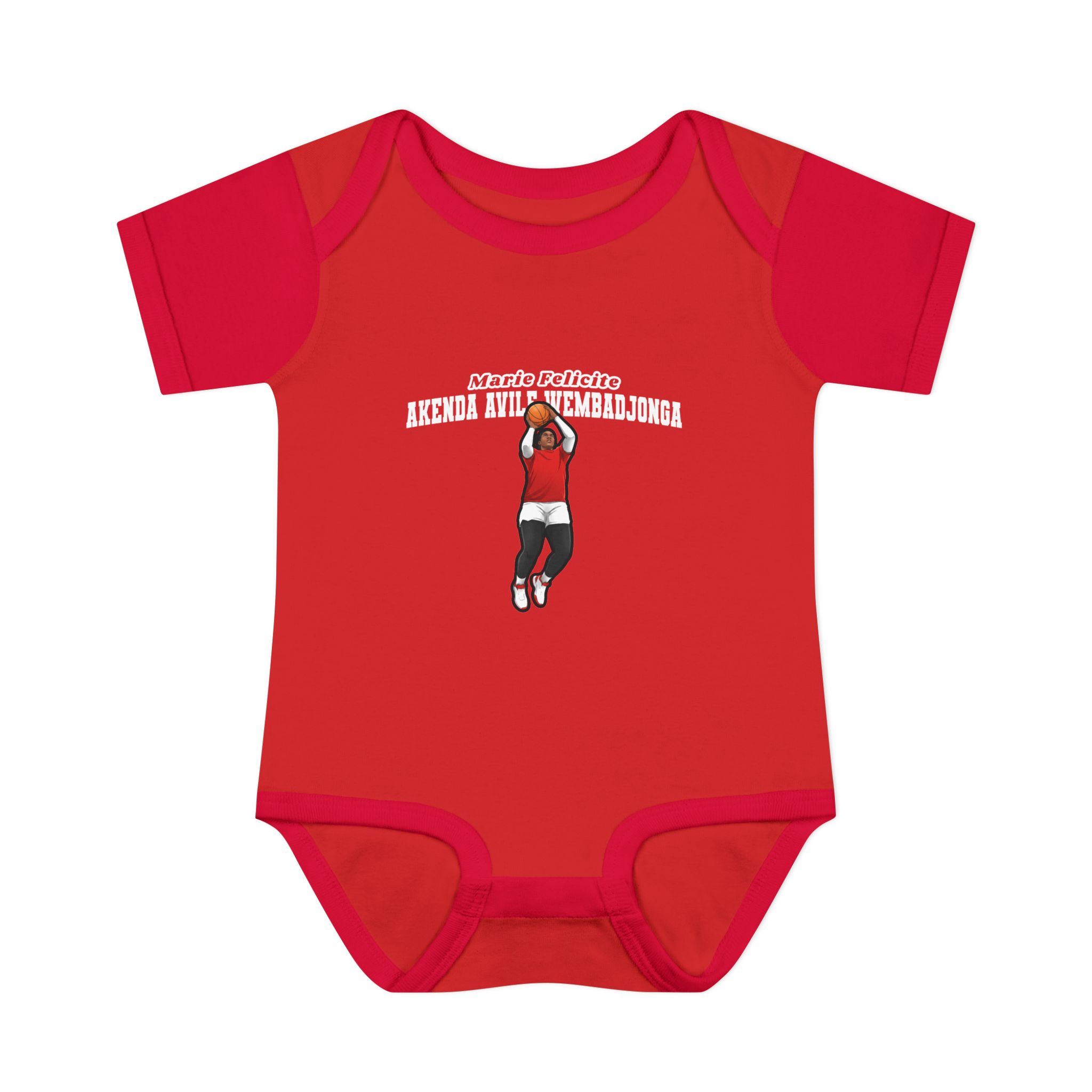 Baby Onesie — character_name_arch in Red