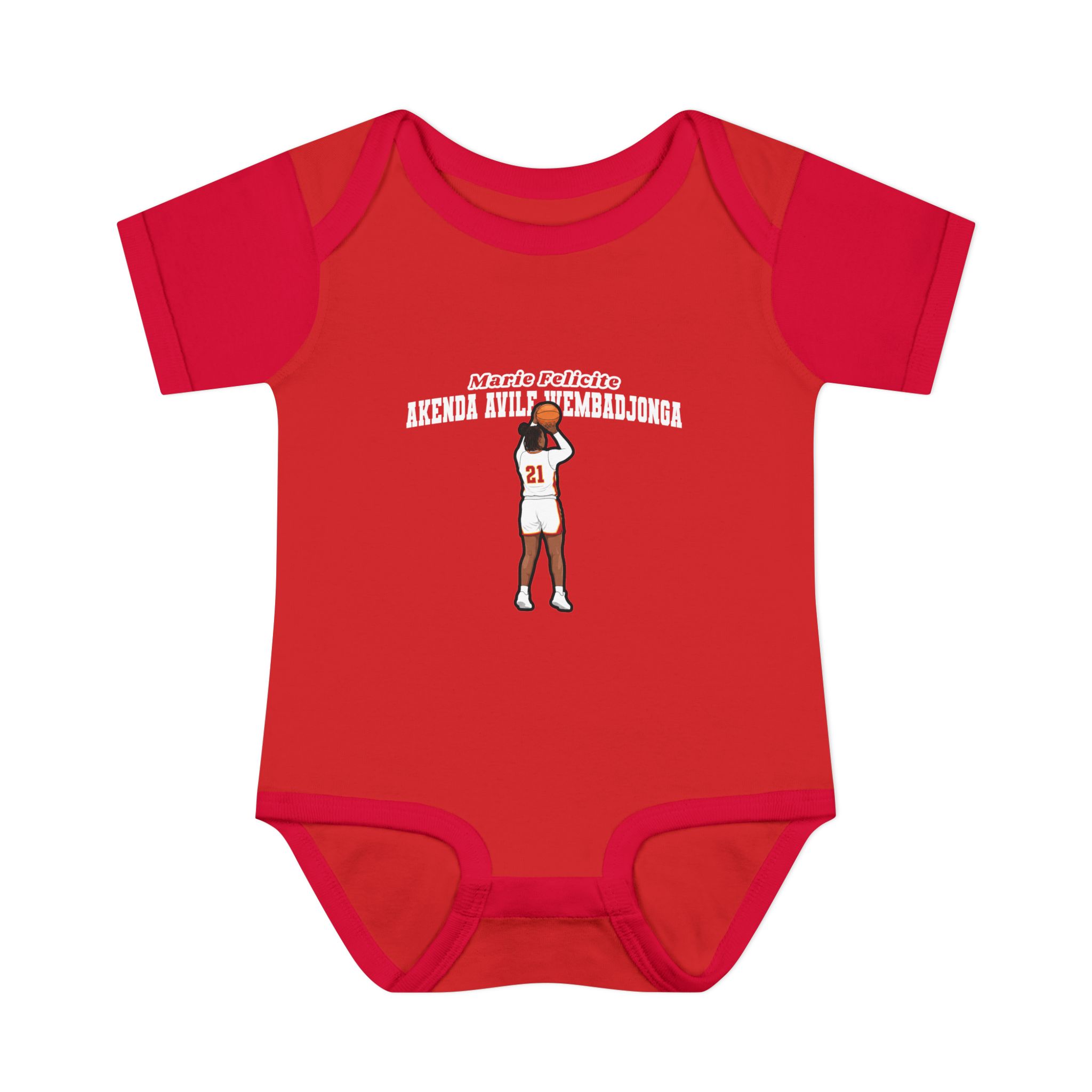 Baby Onesie — character_name_arch in Red