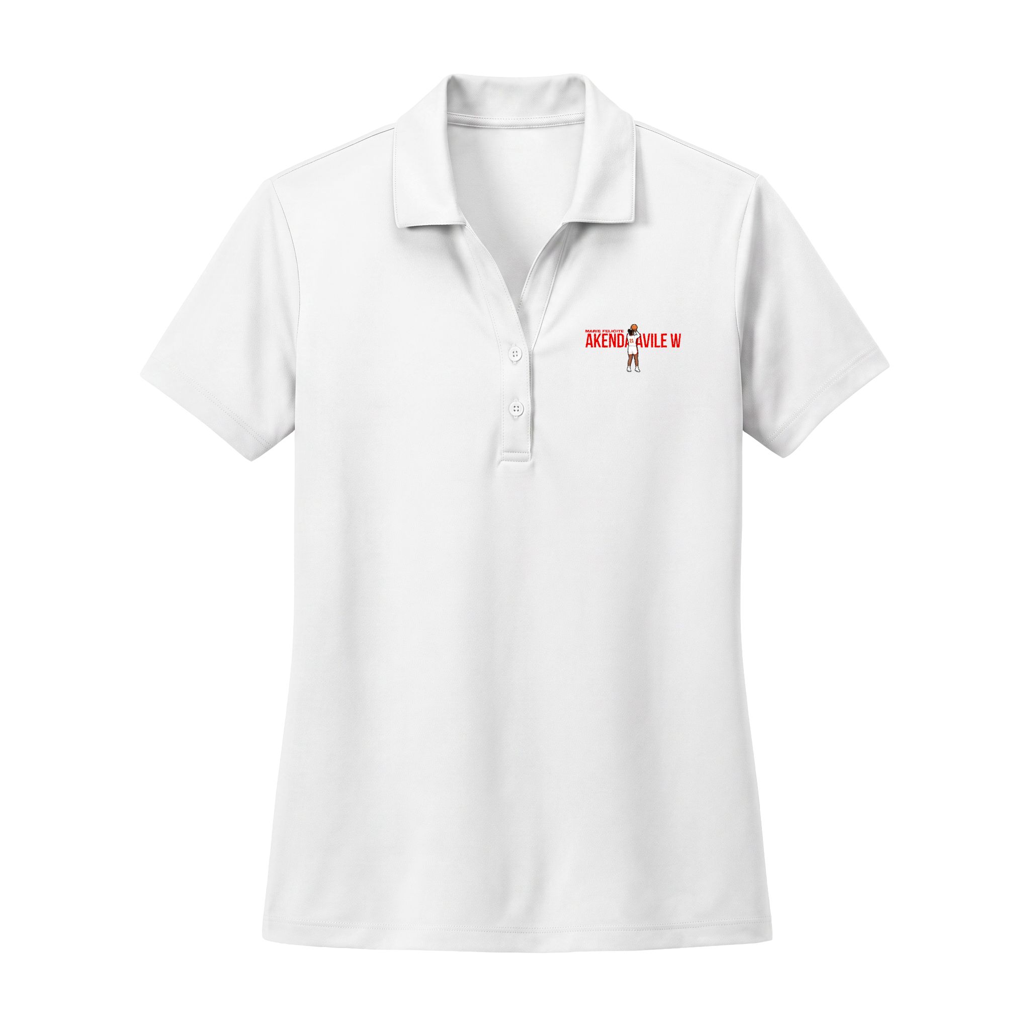 Women's Performance Polo — character_player_name in White