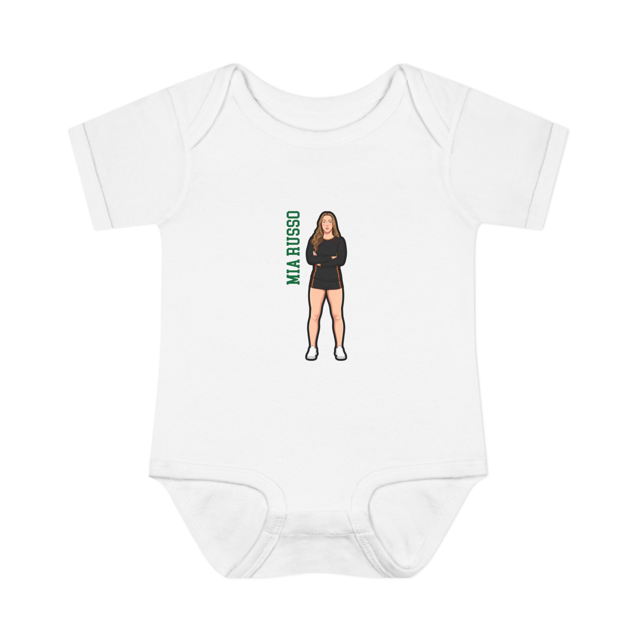 Baby Onesie — character_name_vertical in White