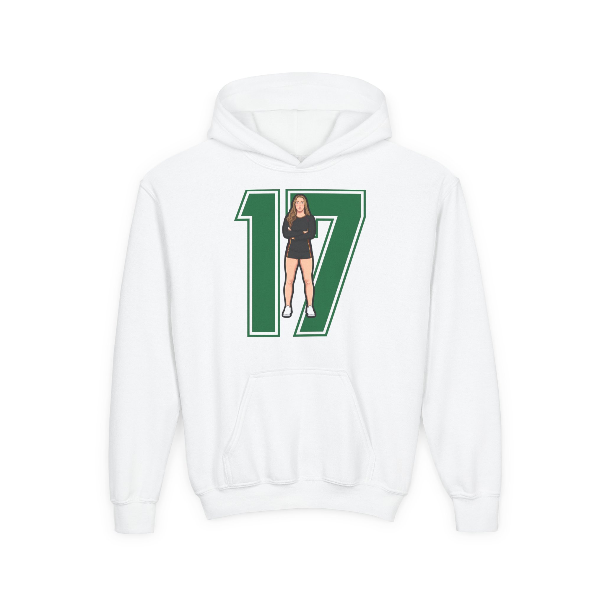 Youth Hoodie — character_number in White