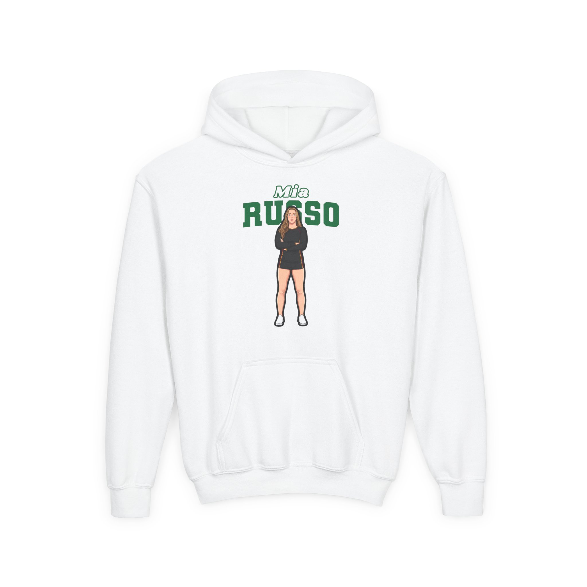 Youth Hoodie — character_name_arch in White