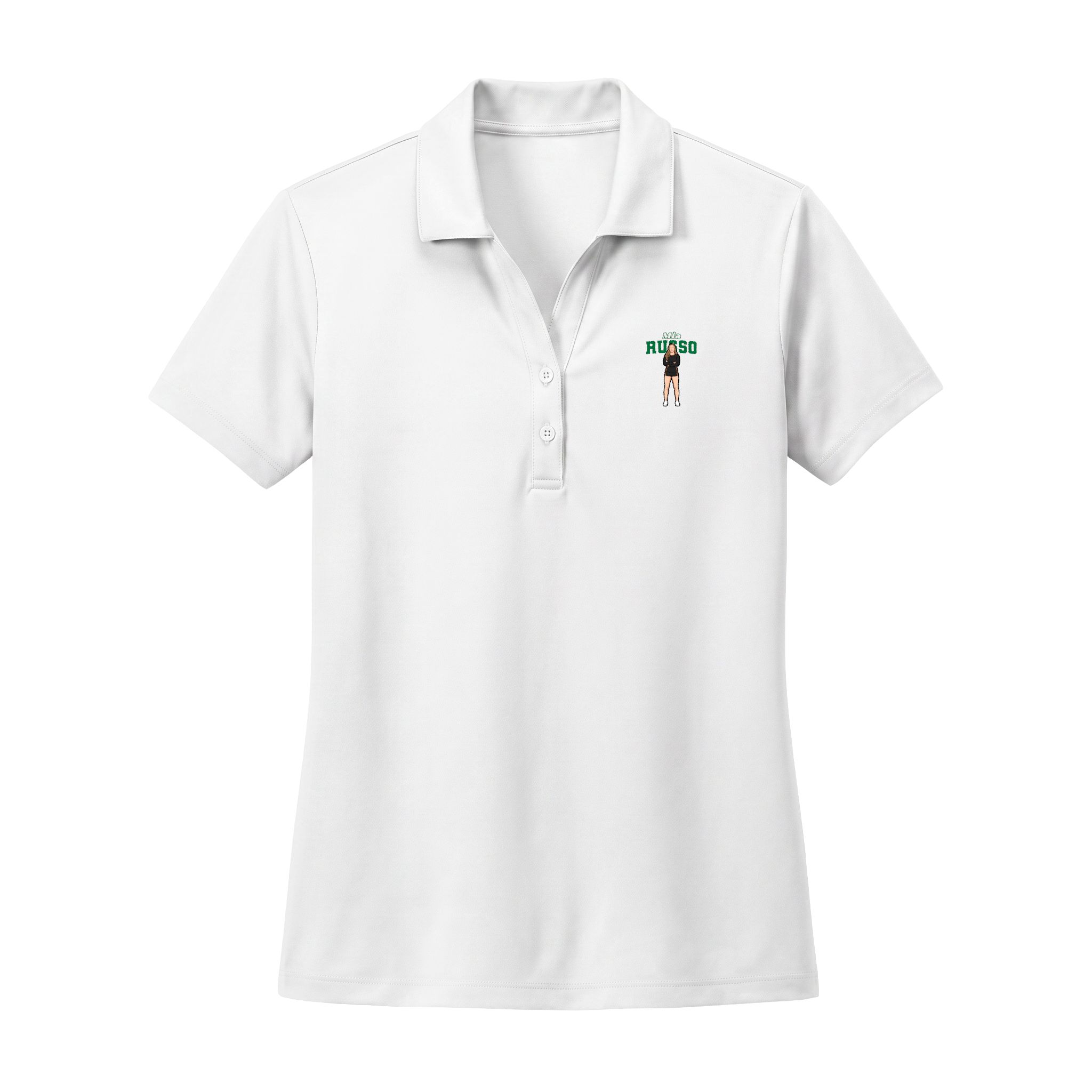 Women's Polo — character_name_arch in White