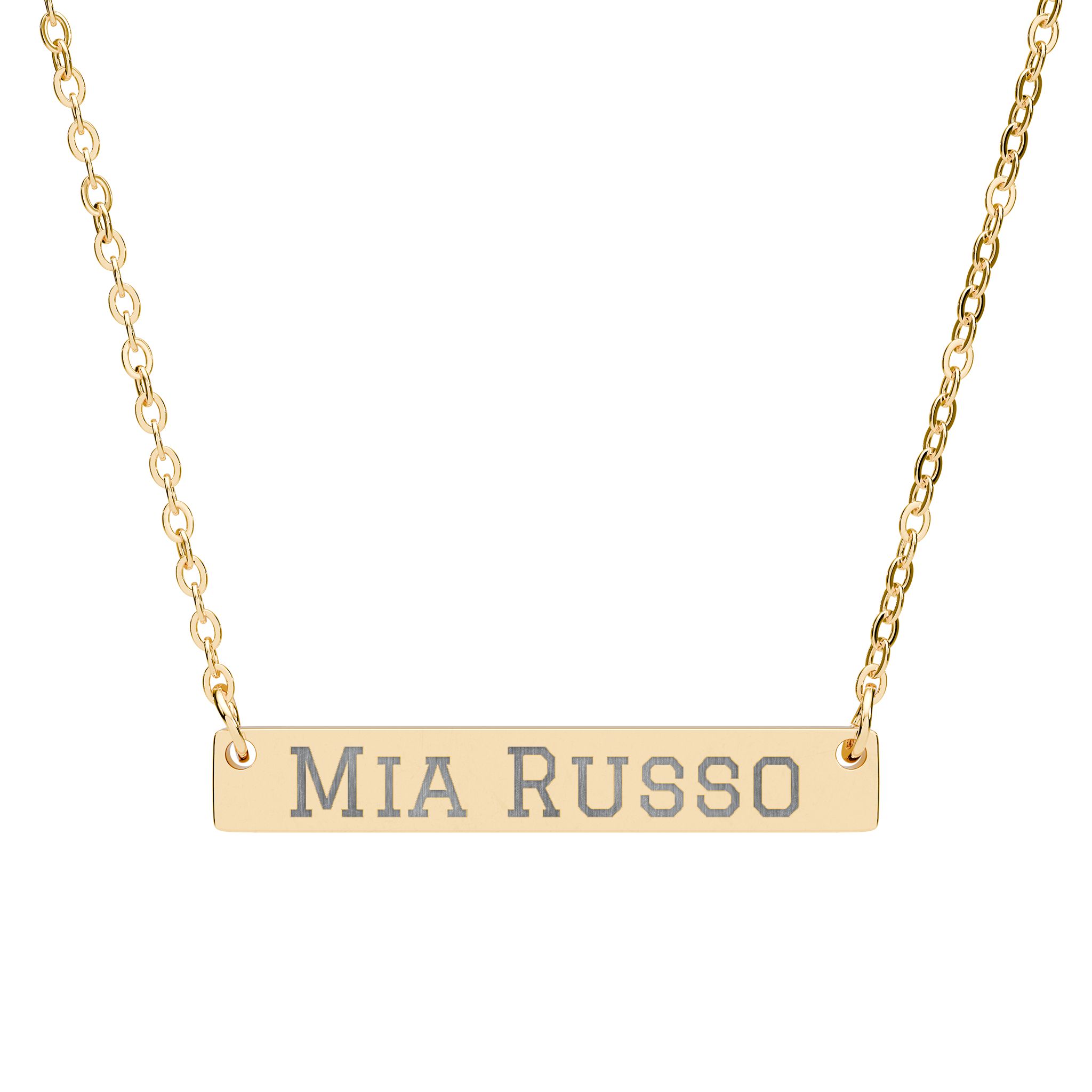 Engraved Bar Necklace — Classic in Gold