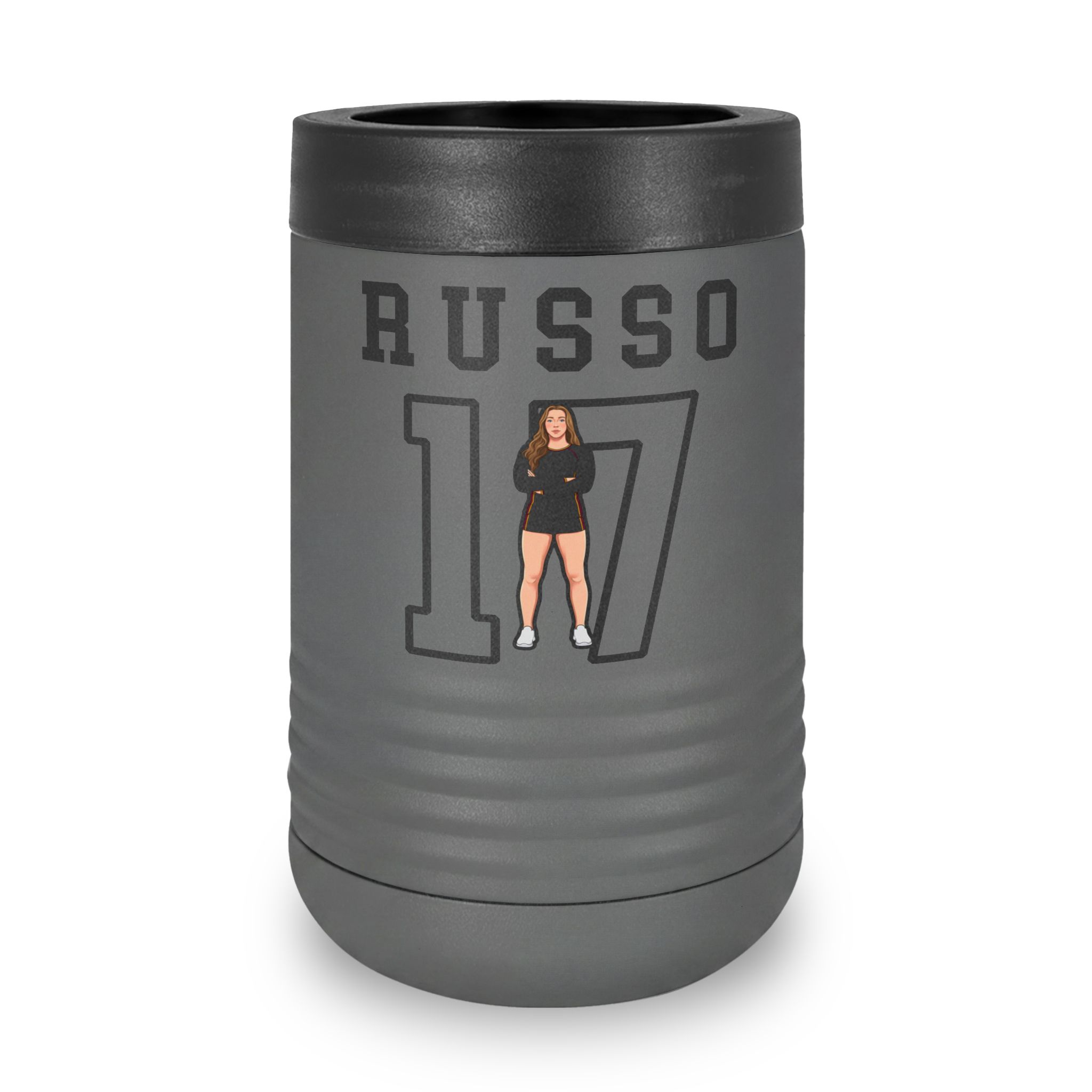 Stainless Can Cooler — character_shirsey in Grey