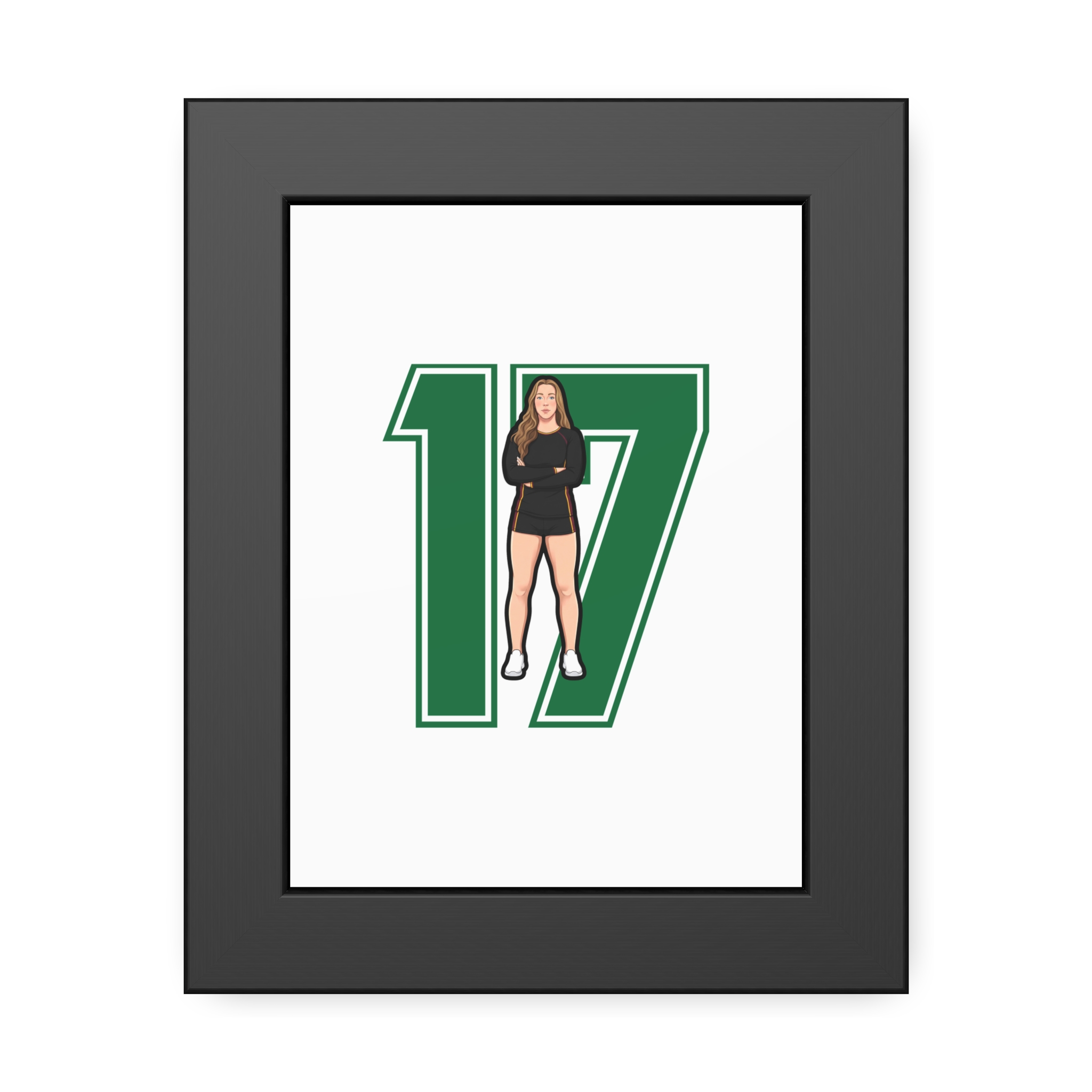 Framed Poster — character_number in Black